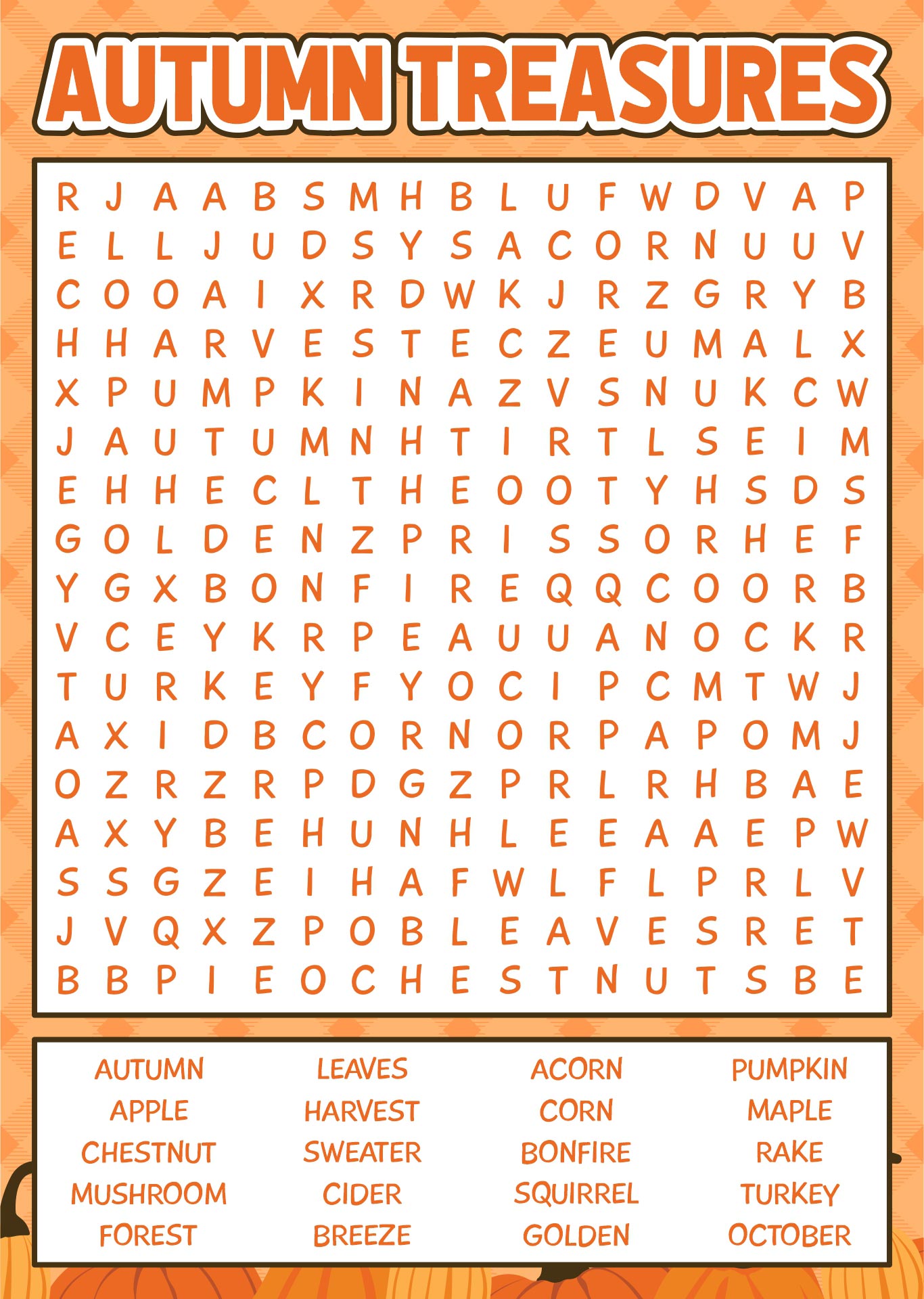 Autumn Word Search Puzzles for Kids Autumn Word Search Puzzles for Kids