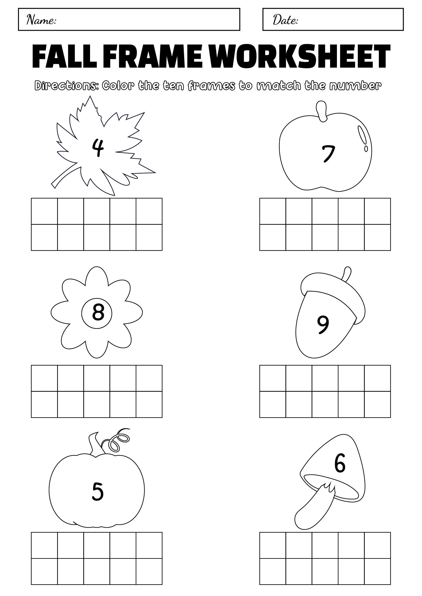 Autumn Worksheets for Elementary Education