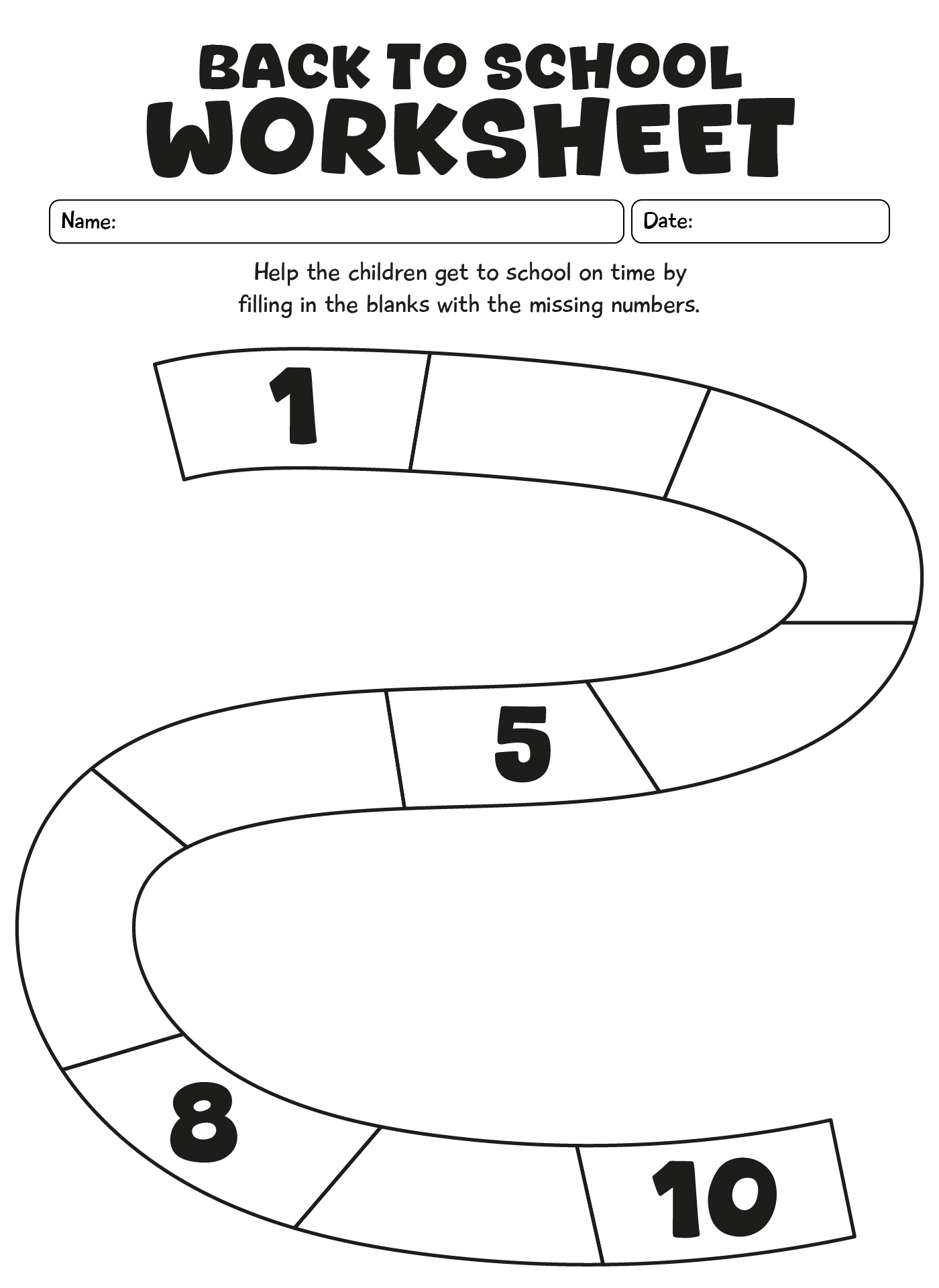Back to School Worksheets for Kindergarten
