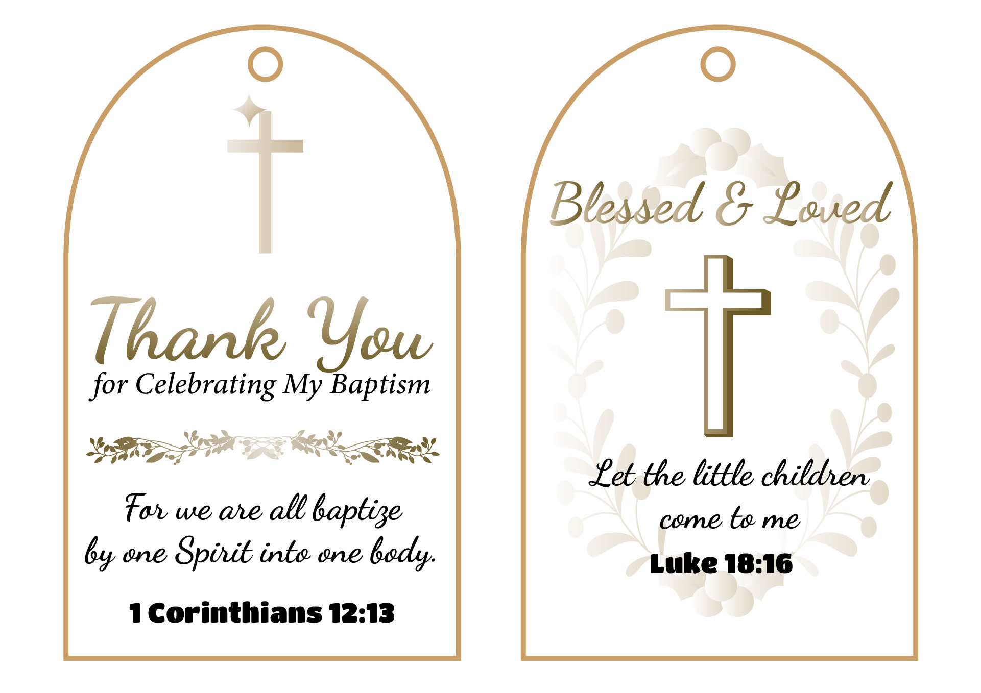 Baptism Favor Tags Printable with Bible Verse Baptism Favor Tags Printable with Bible Verse