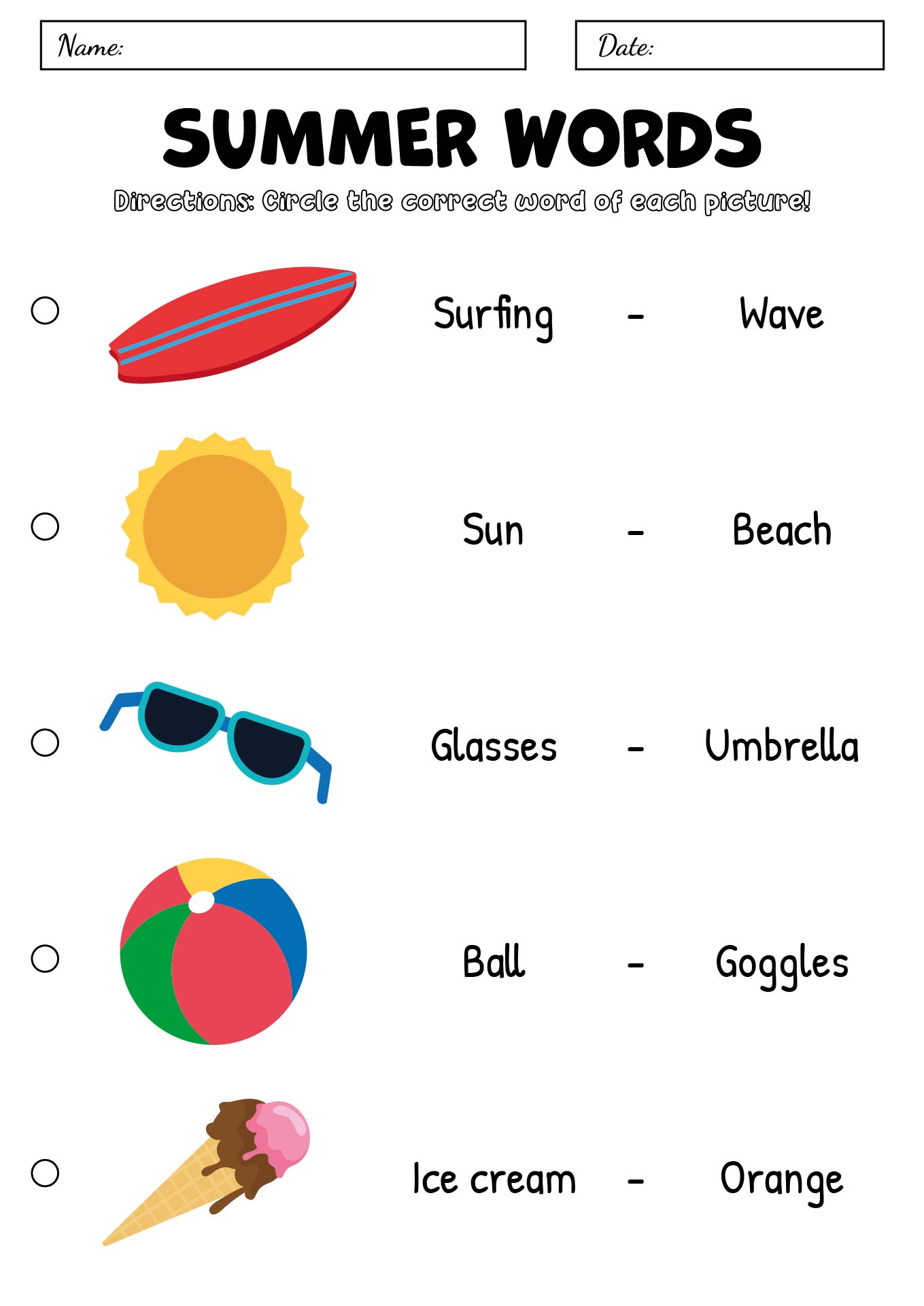 Beach Vacation Activities Booklet Printable