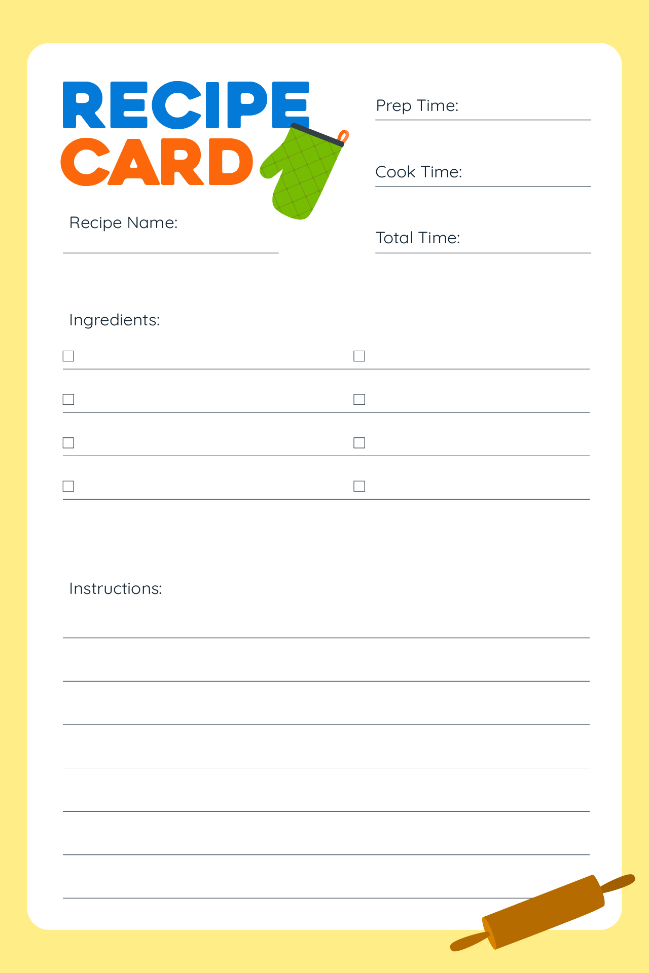 Blank Recipe Book Pages Printable Blank Recipe Book Pages Printable