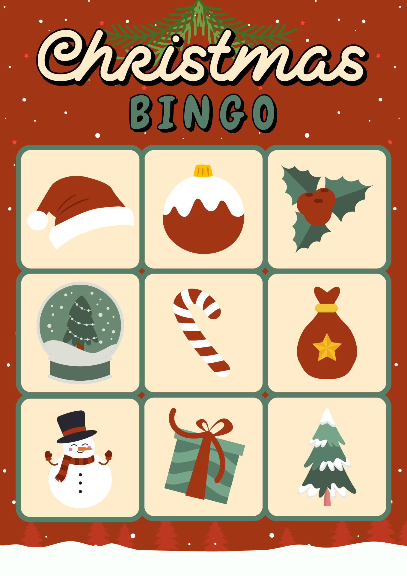 Christmas Bingo Sheets with Pictures Printable