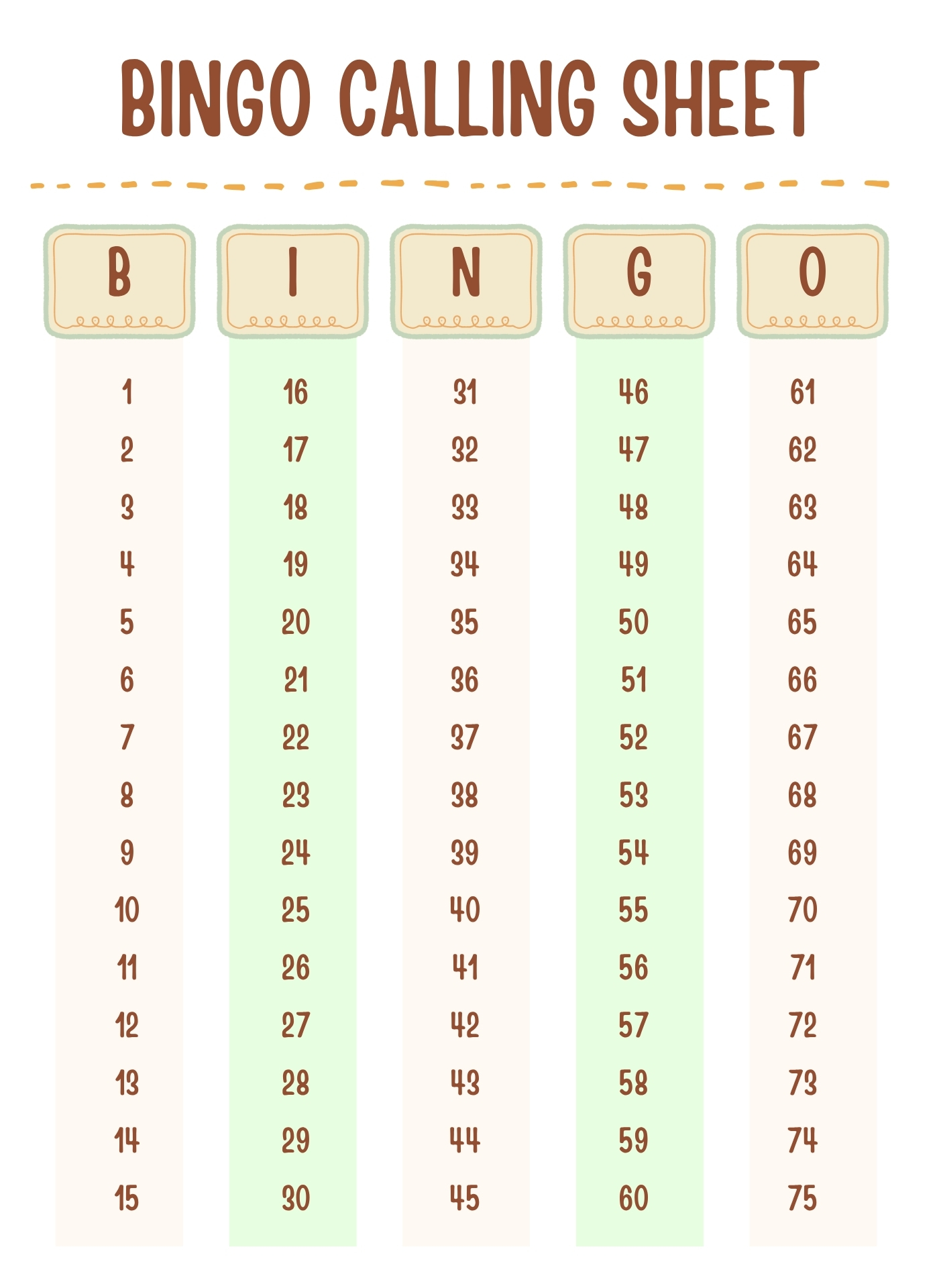 Classroom Bingo Caller Cards Printable