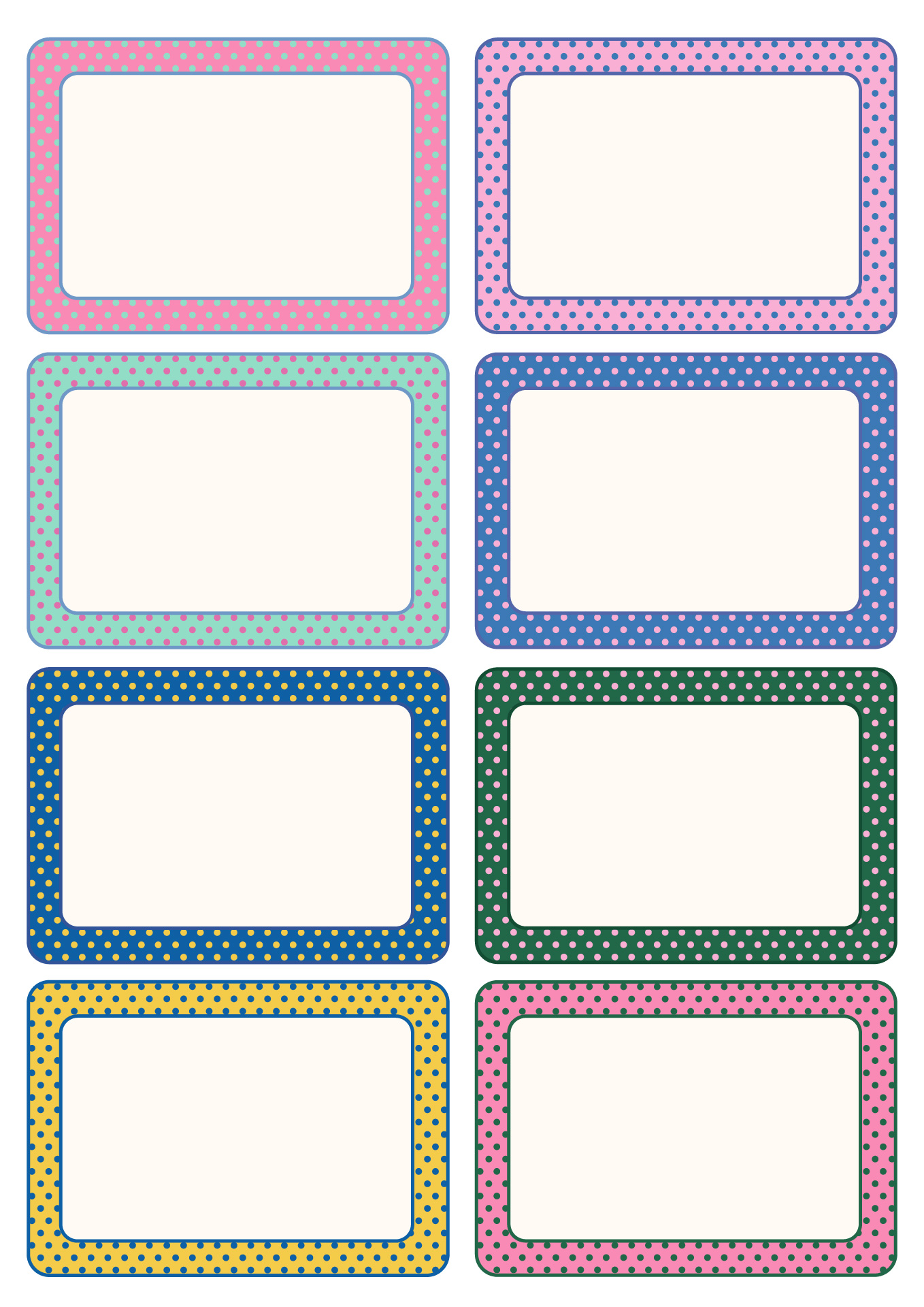 Colorful Printable Preschool Name Tags