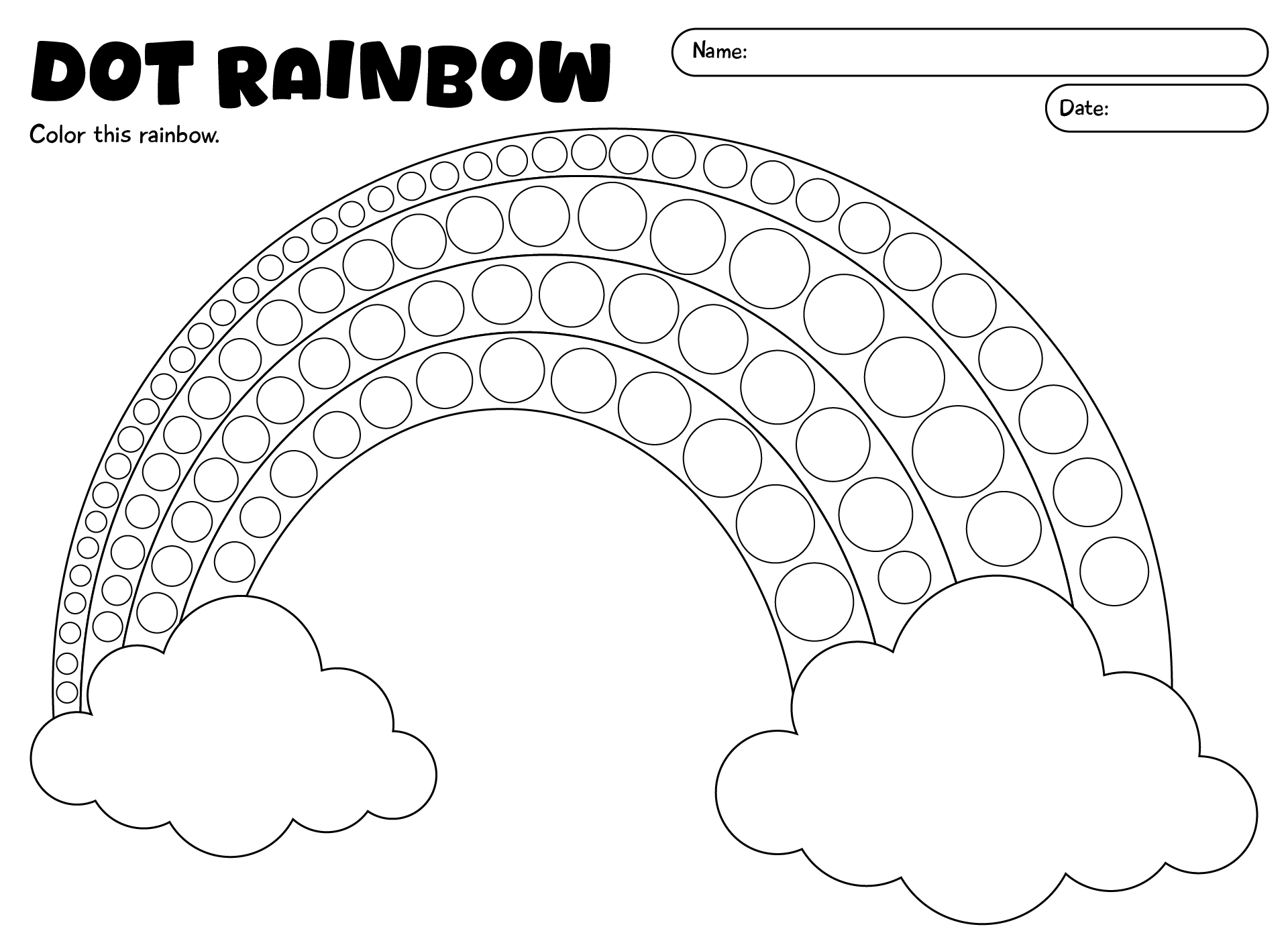 Dot Rainbow Preschool Coloring Sheets Dot Rainbow Preschool Coloring Sheets