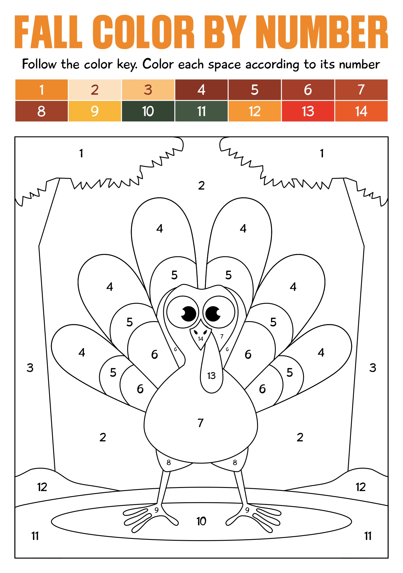Fall Color by Number Sheets Fall Color by Number Sheets