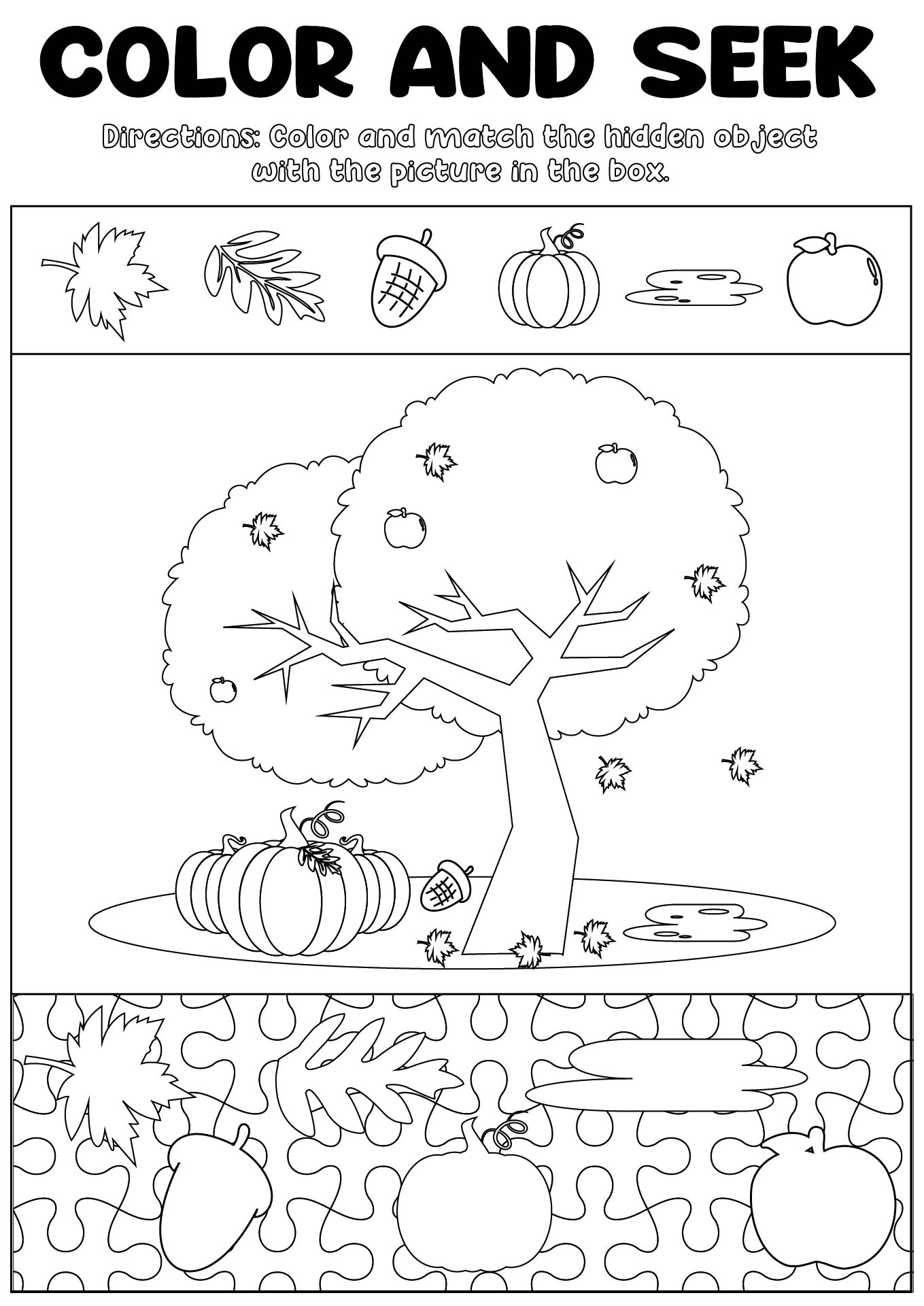 Fall Festival Seek and Find Puzzle Sheets Fall Festival Seek and Find Puzzle Sheets