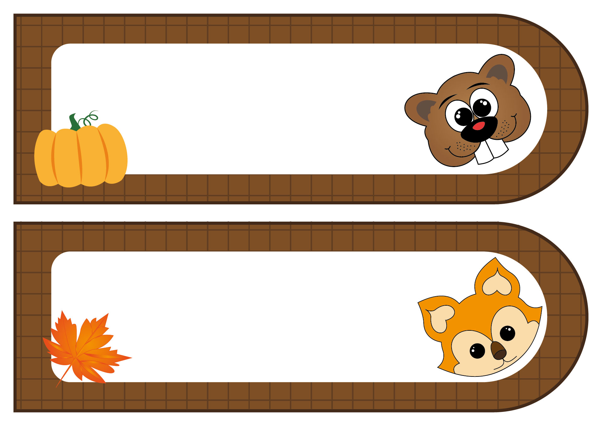 Fall Forest Animal Tag Printables