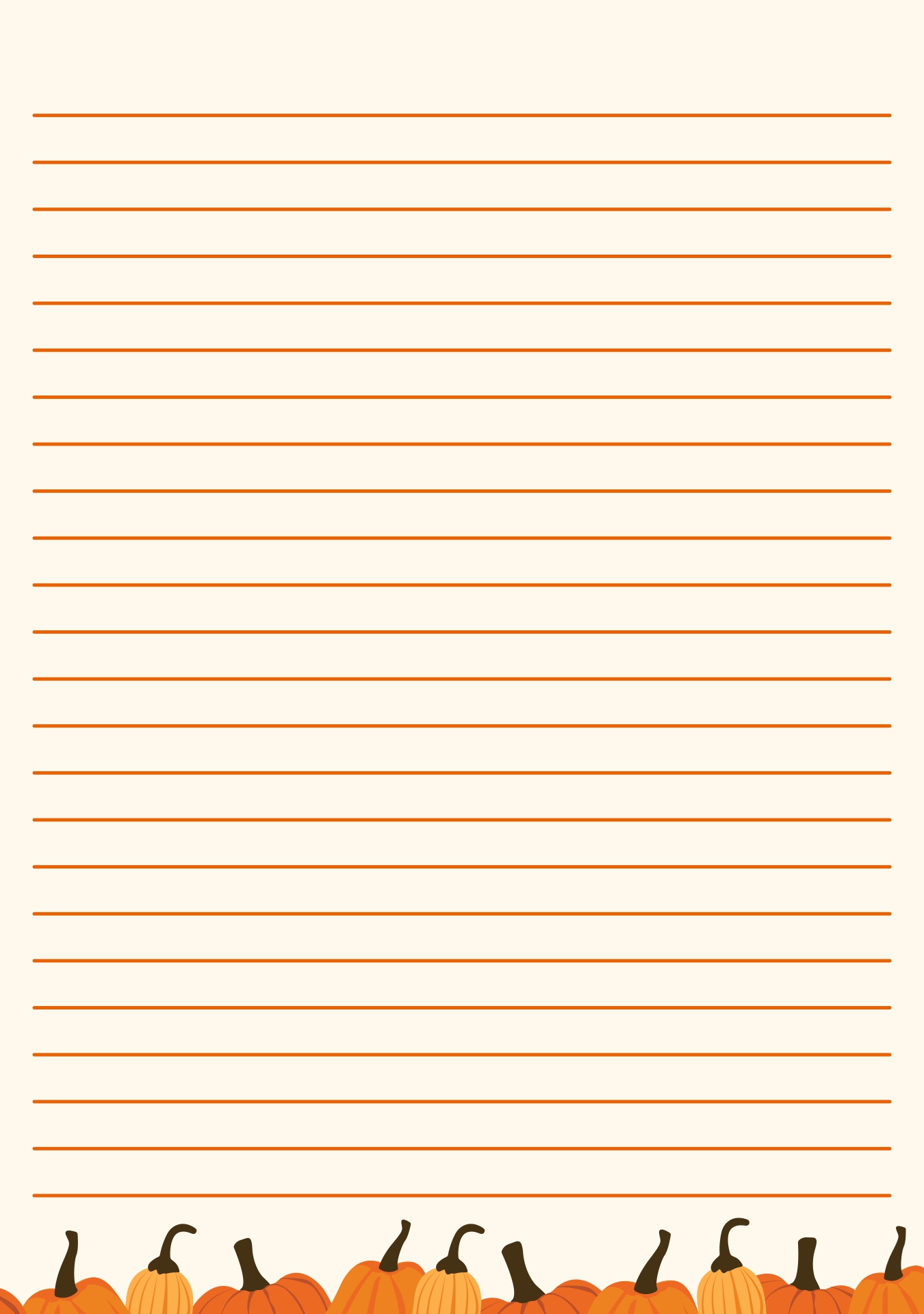 Fall Pumpkin Printable Stationery