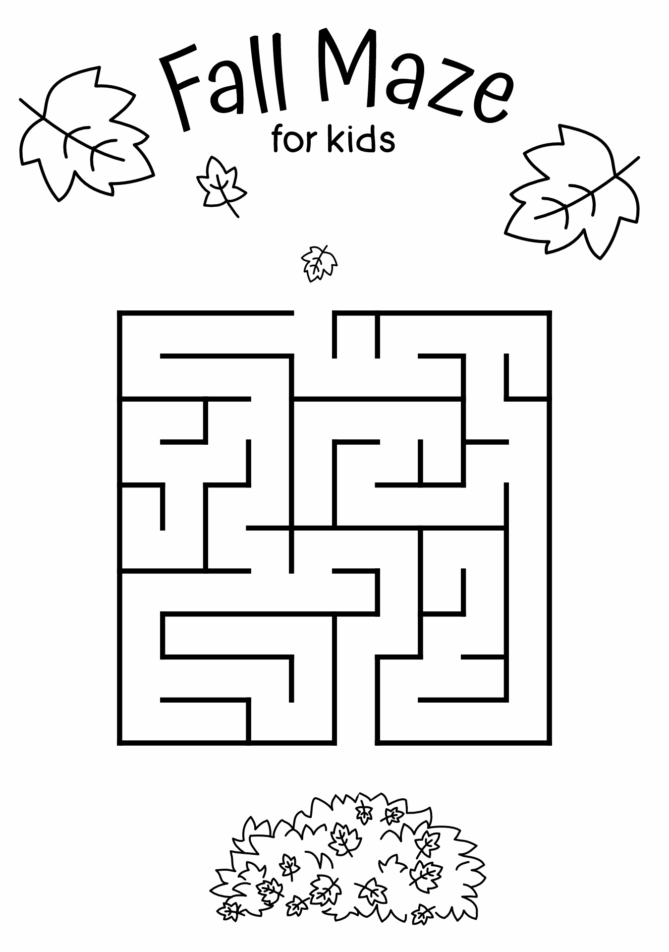 Fall Season Maze Challenge for Kids