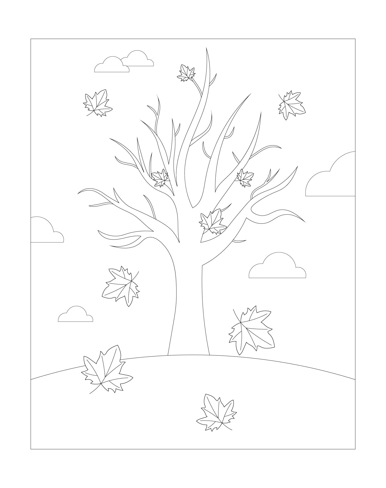 Fall Tree Coloring Sheet Printable