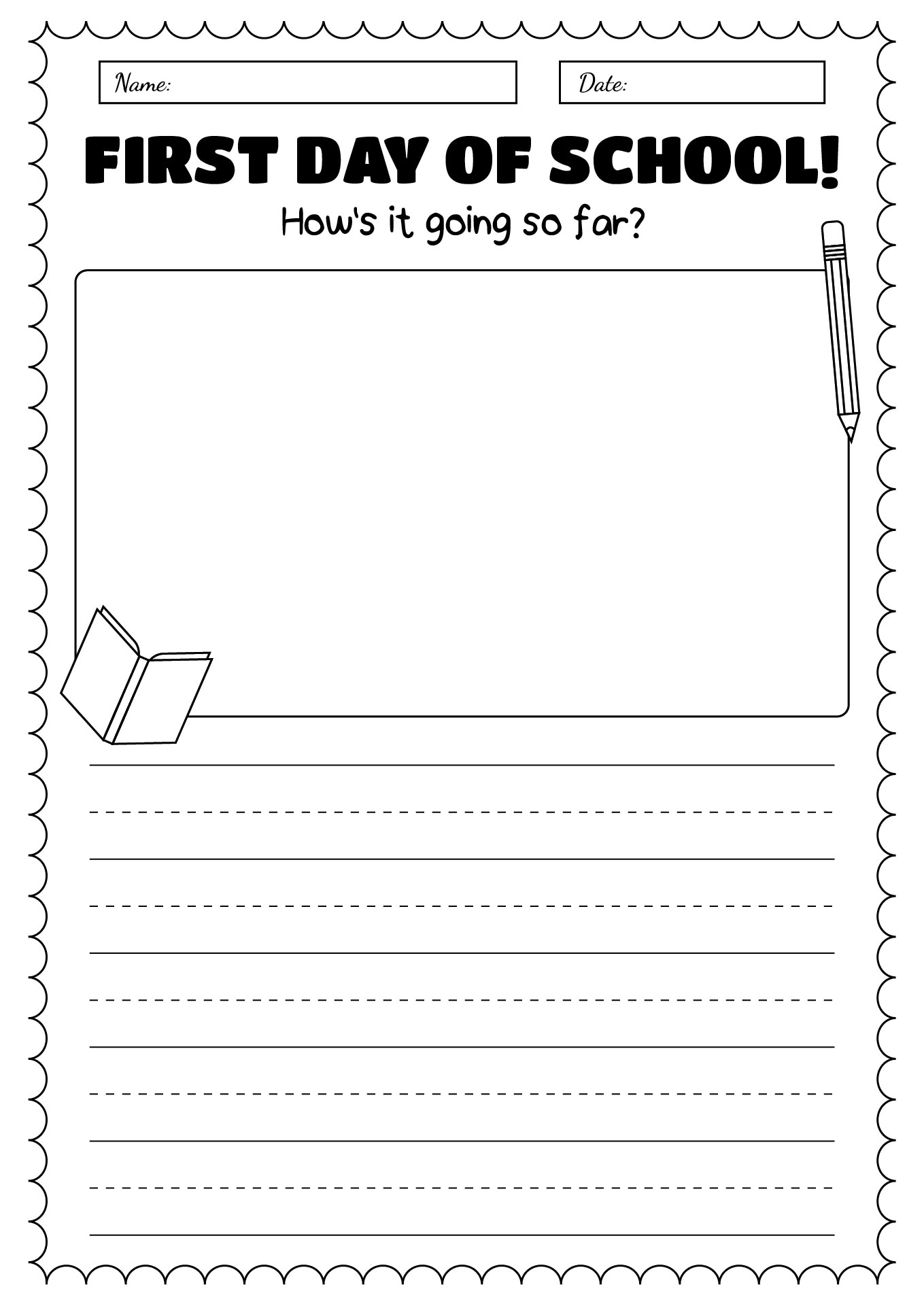 First Day of Kindergarten Story Prompts