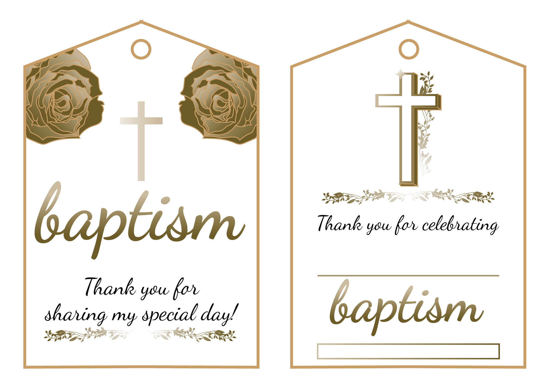Floral Baptism Favor Tags Printable Floral Baptism Favor Tags Printable