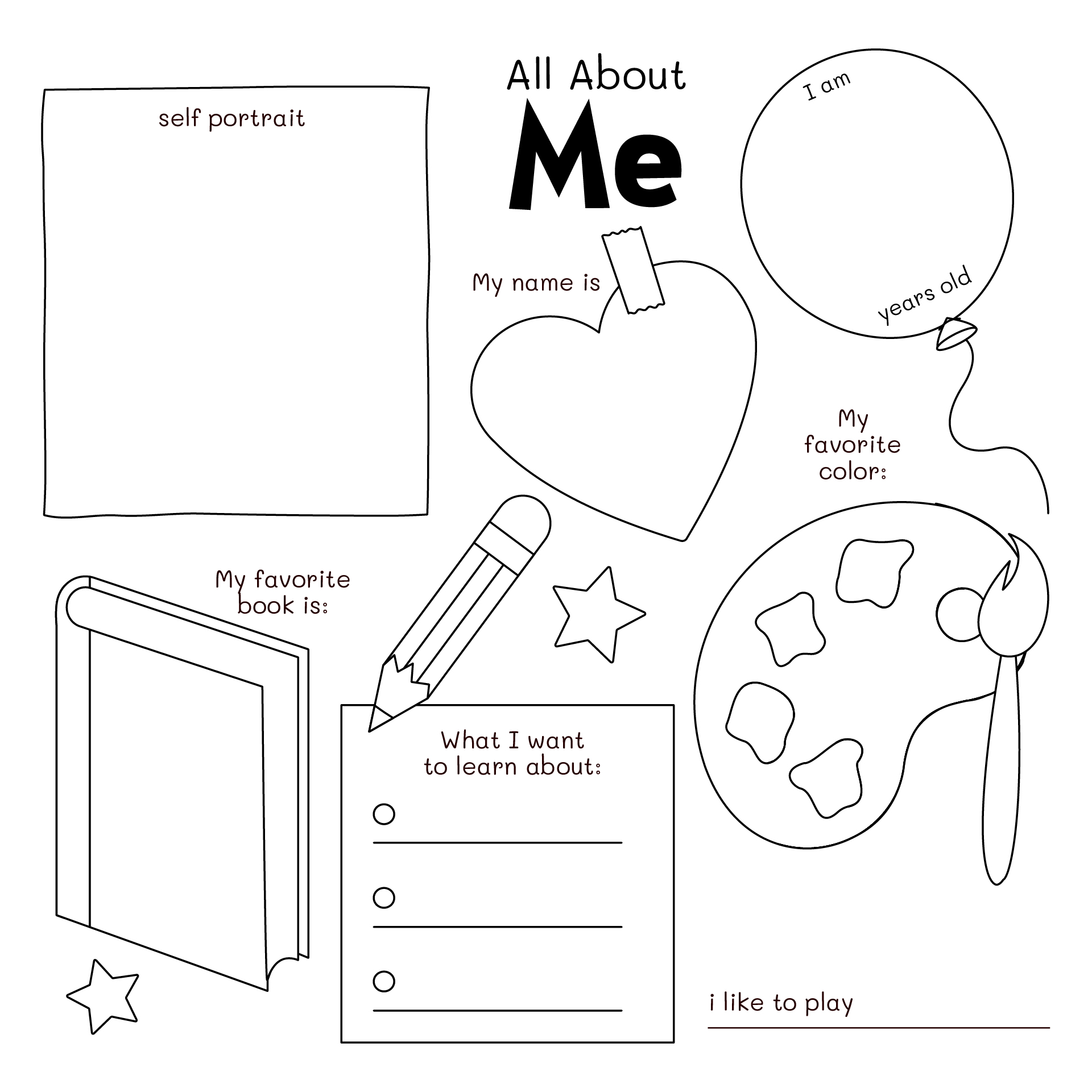 Get to Know Me Icebreaker Coloring Page Get to Know Me Icebreaker Coloring Page