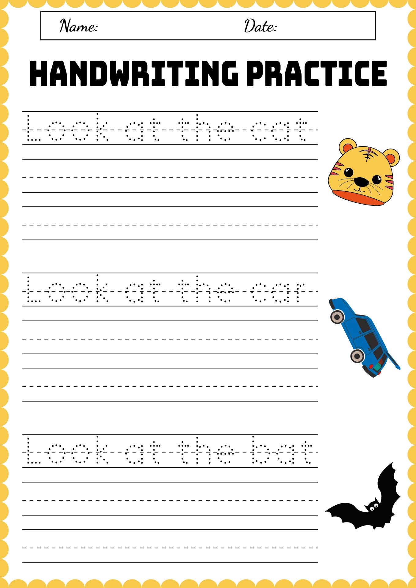 Grade 1 Handwriting Practice Paper Printable
