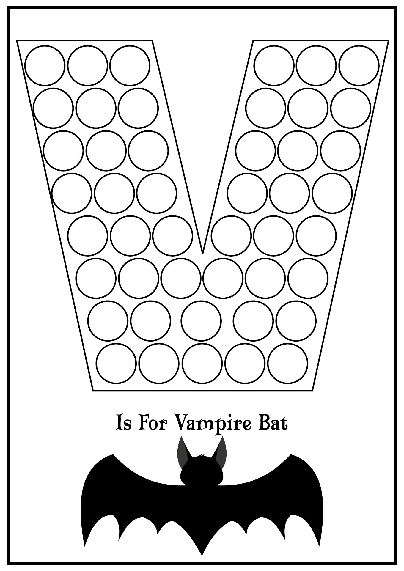 Halloween Themed Letter V Dot Marker