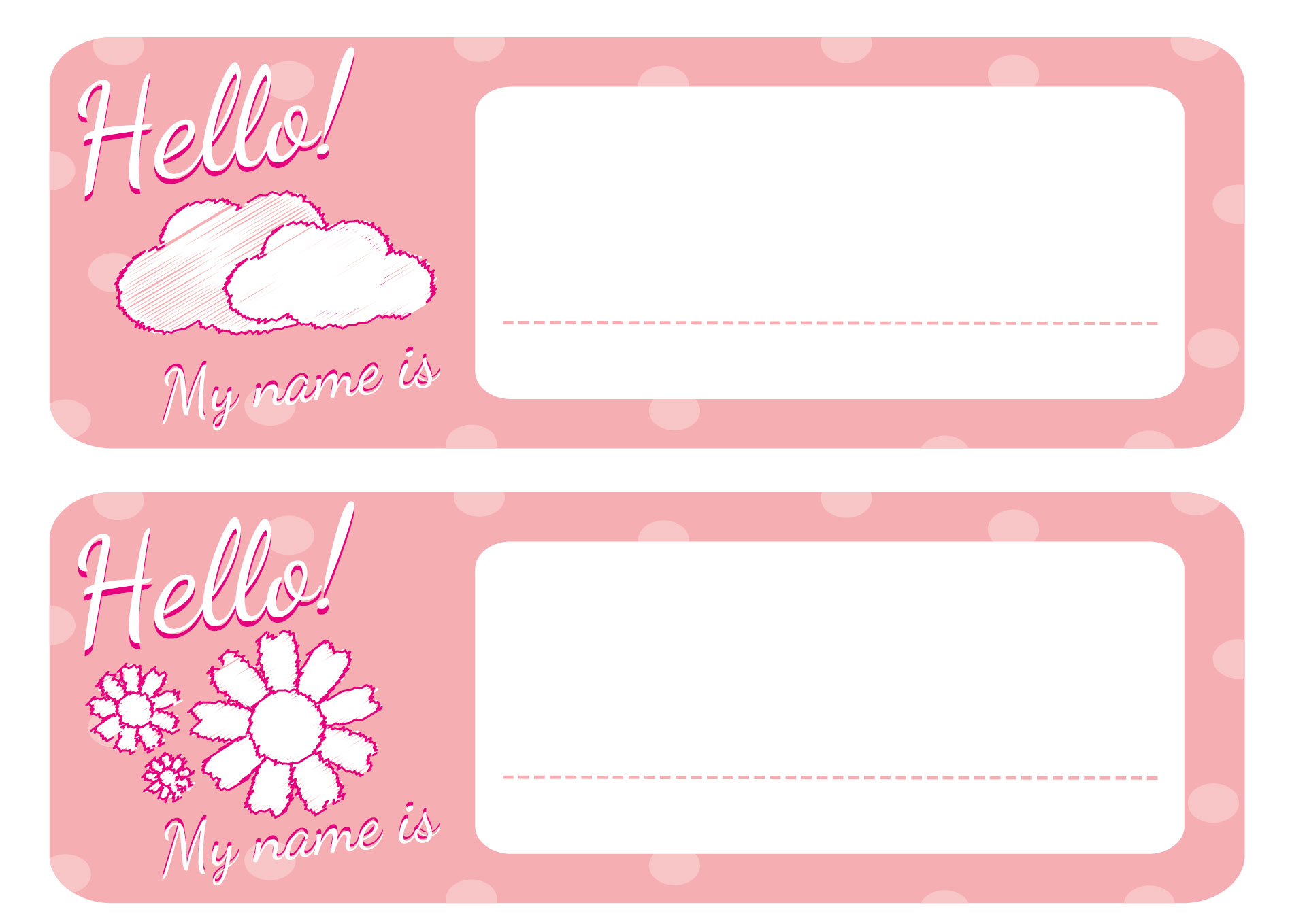 Handwritten Style Printable Name Tags Design Handwritten Style Printable Name Tags Design