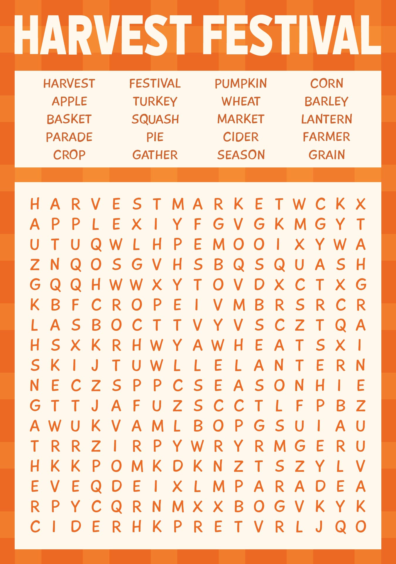 Harvest Festival Word Search Activities Harvest Festival Word Search Activities