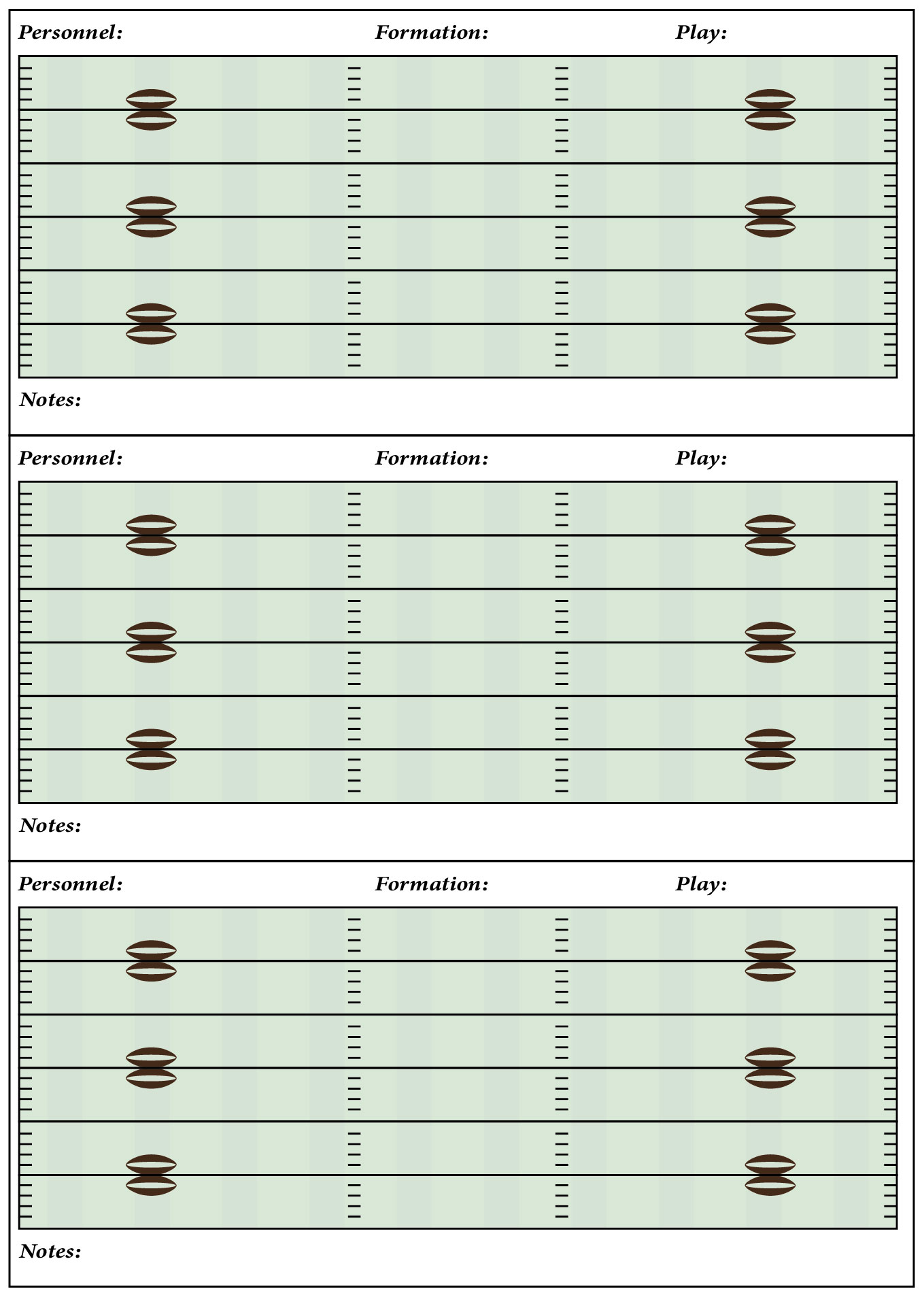 High School Football Playbook Printable