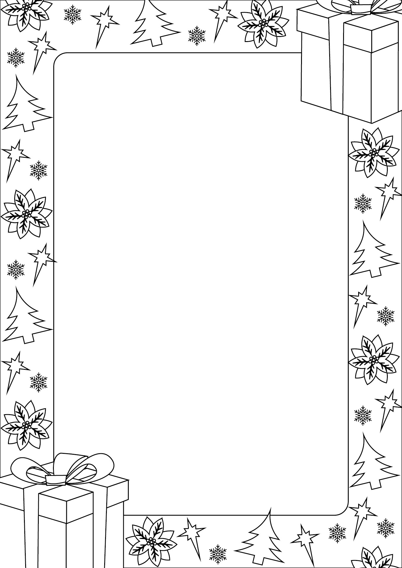 Holiday Picture Frame Coloring Pages Printable