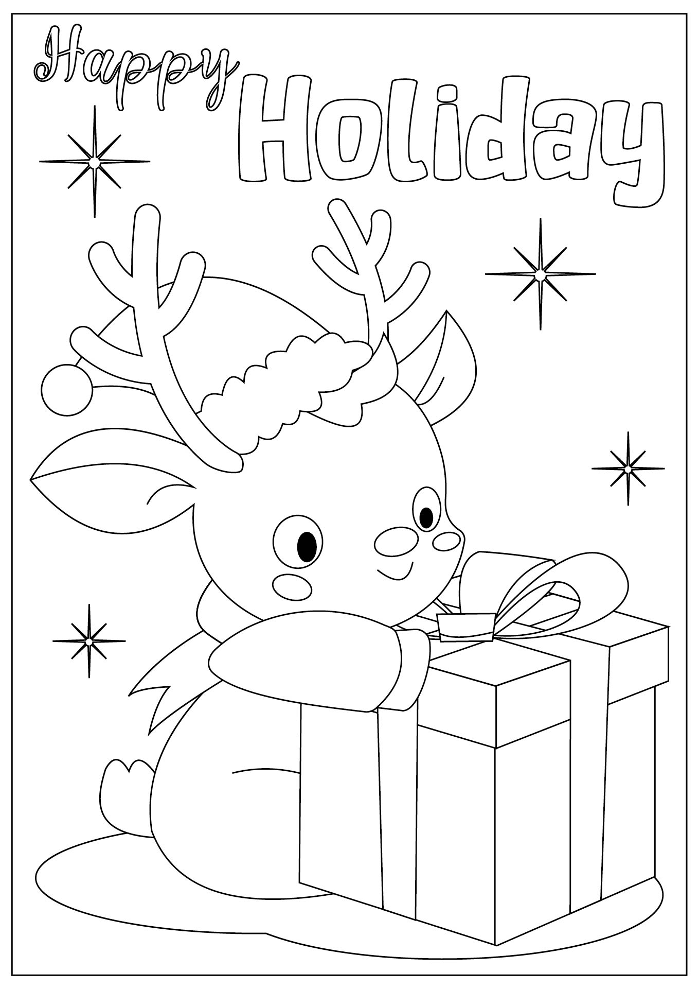 Holiday Reindeer Coloring Fun Holiday Reindeer Coloring Fun