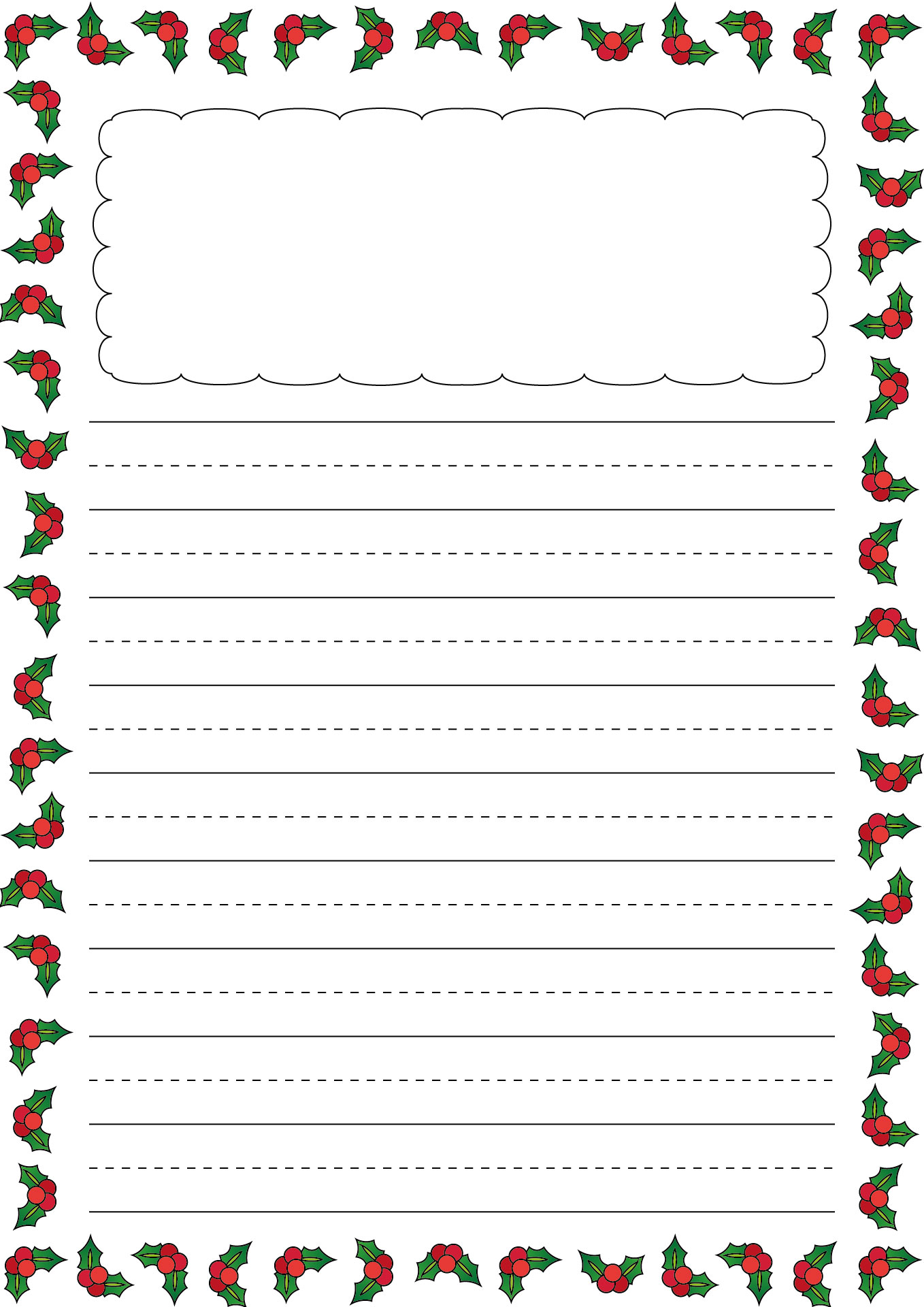 Holiday-Themed Letter Writing Paper Printable