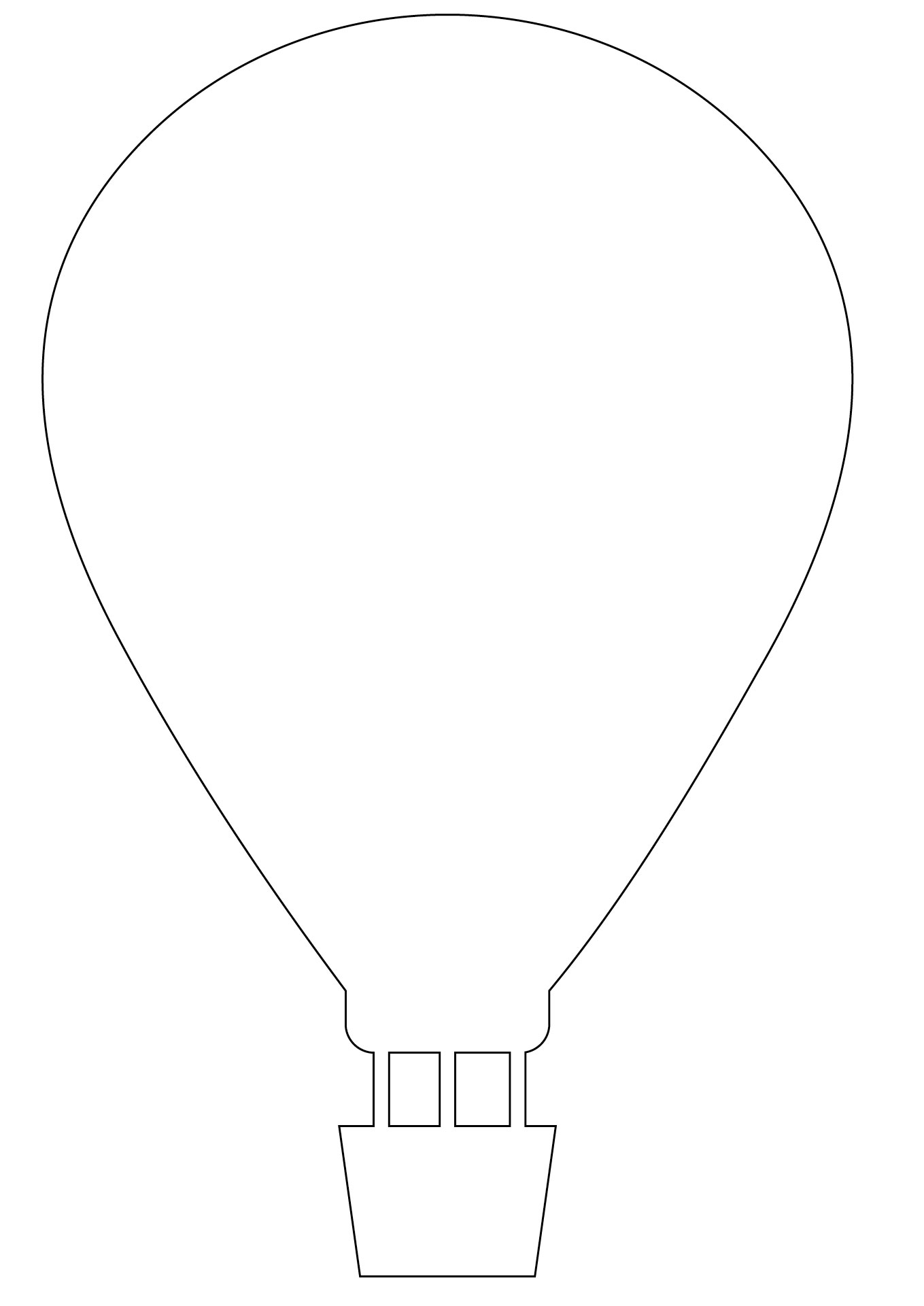 Hot Air Balloon Outline Printable