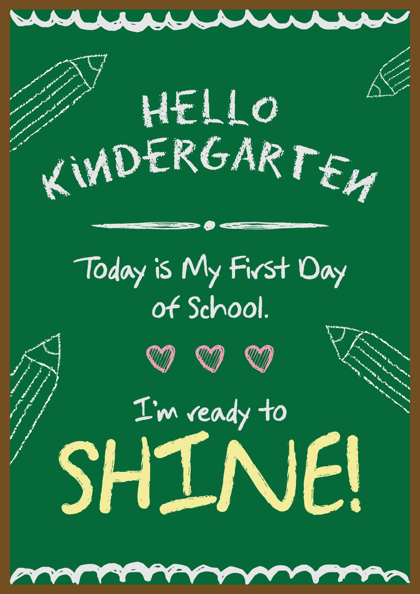 Kindergarten Back to School Chalkboard Sign Kindergarten Back to School Chalkboard Sign