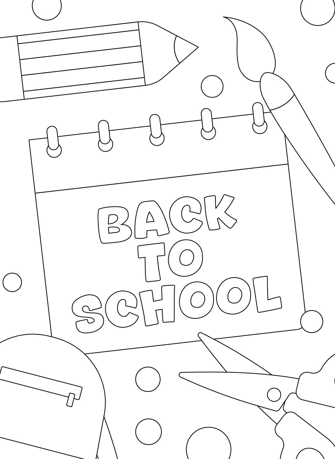 Kindergarten Back to School Coloring Sheets