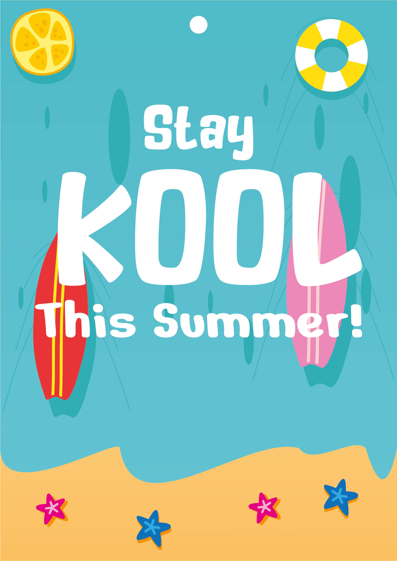 Kool Summer Greeting Card Printable