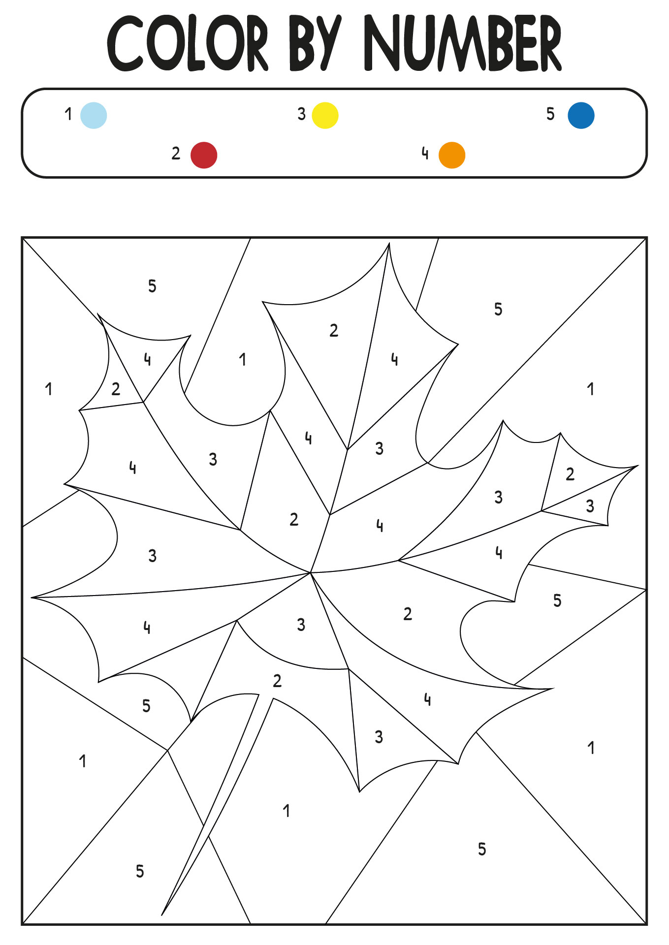 Maple Leaf Color by Number Printables
