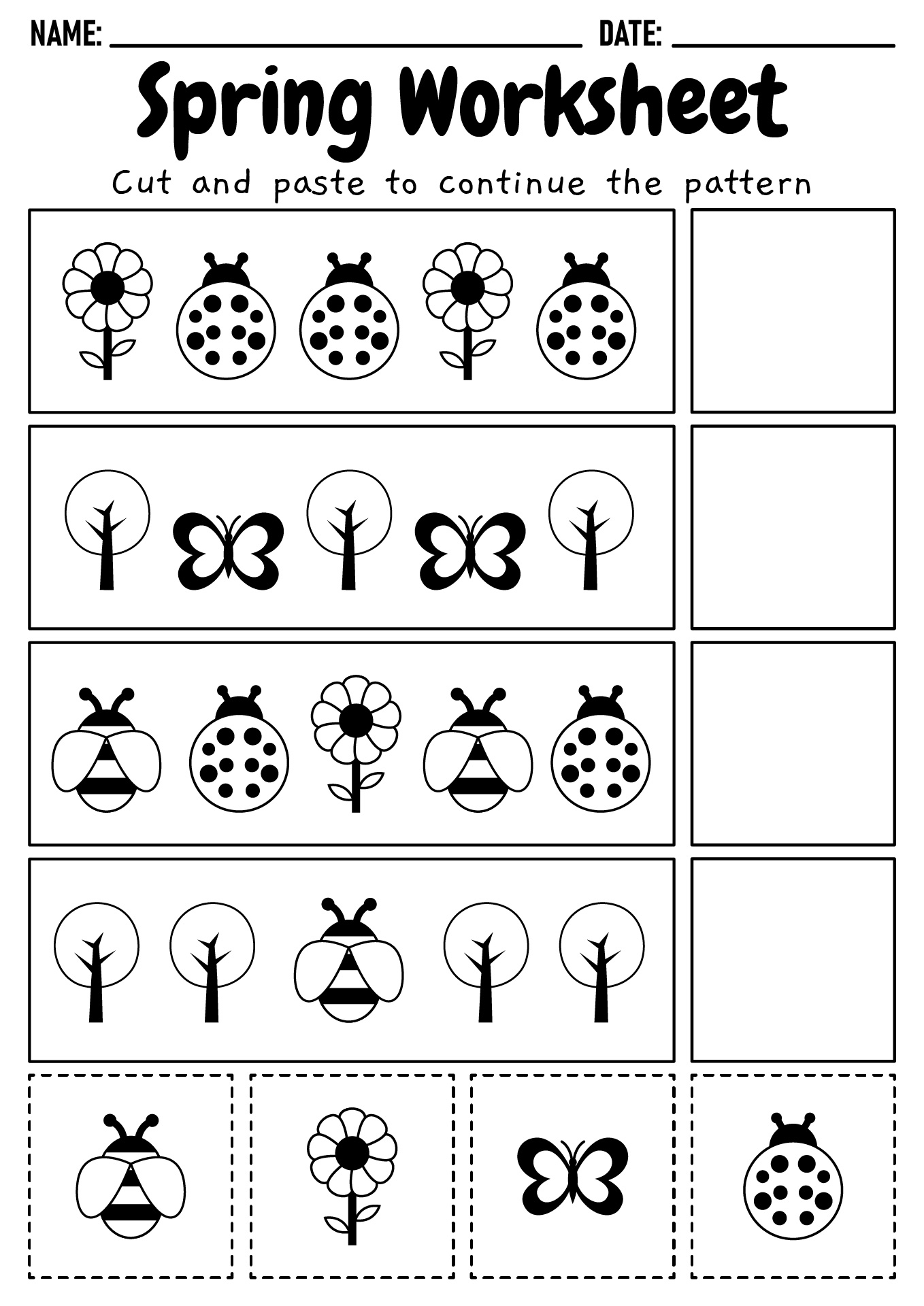 Math Spring Worksheets for First Grade