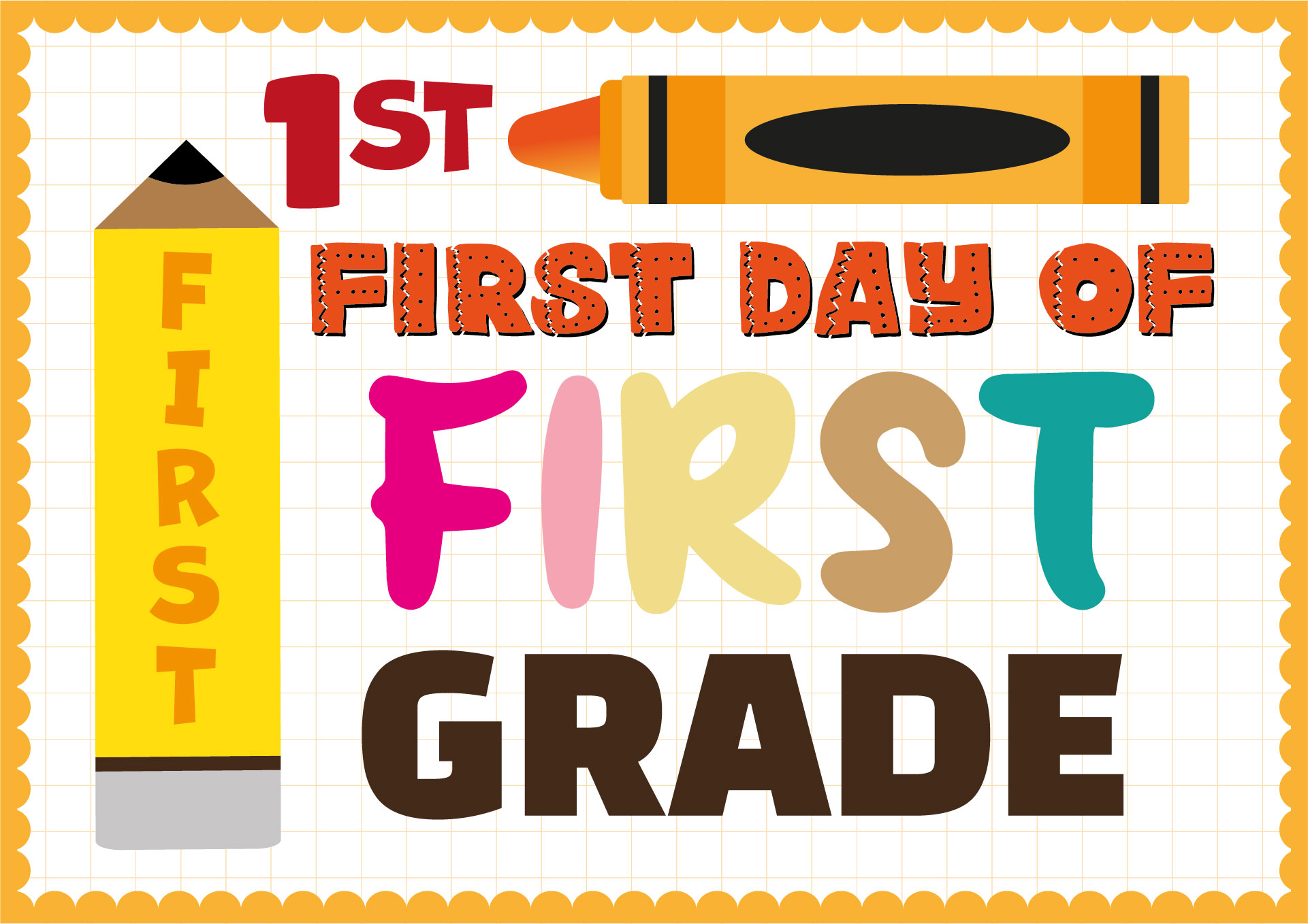 My 1st Day in Grade One Printable Board My 1st Day in Grade One Printable Board