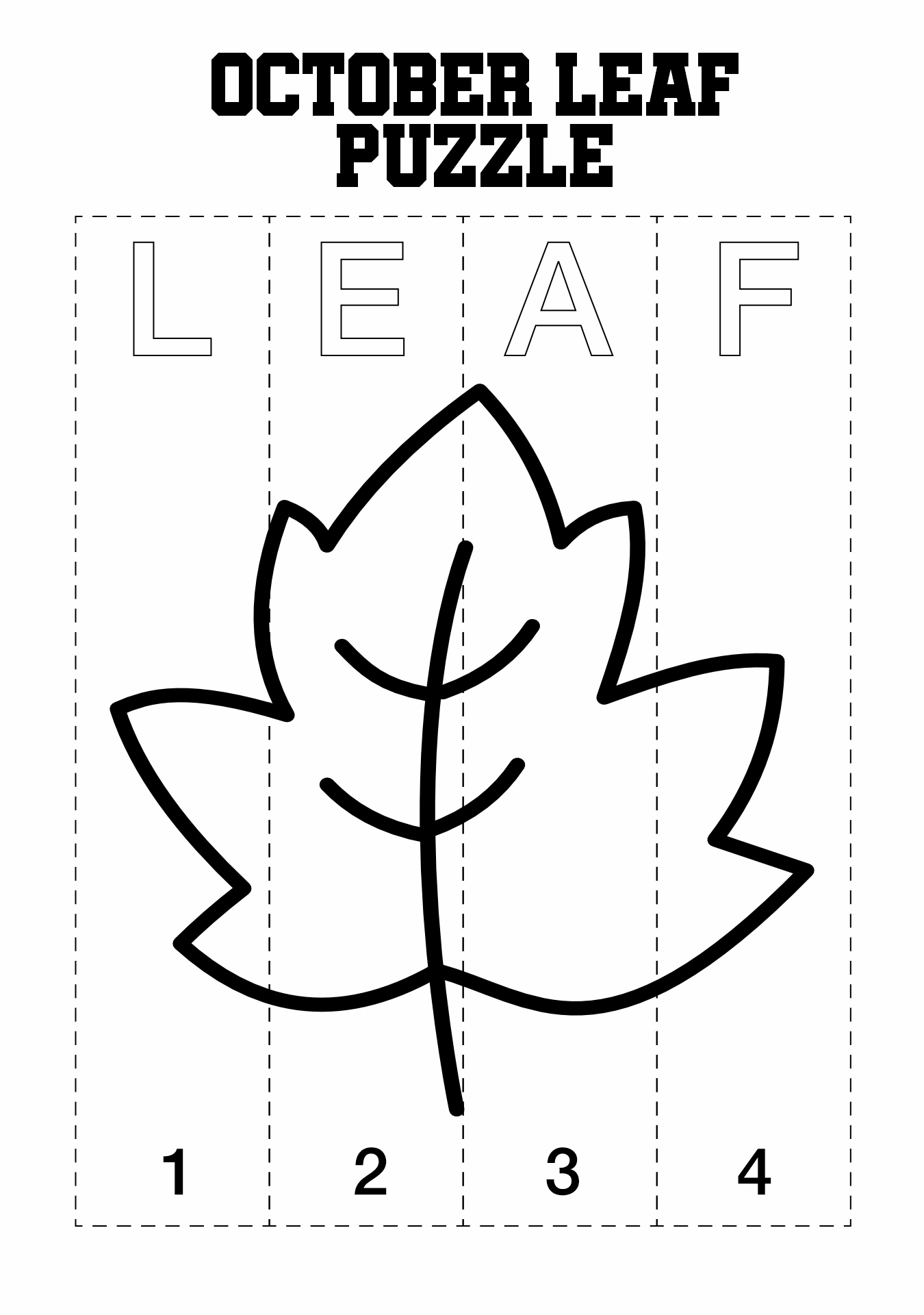 October Leaf Puzzle Printable