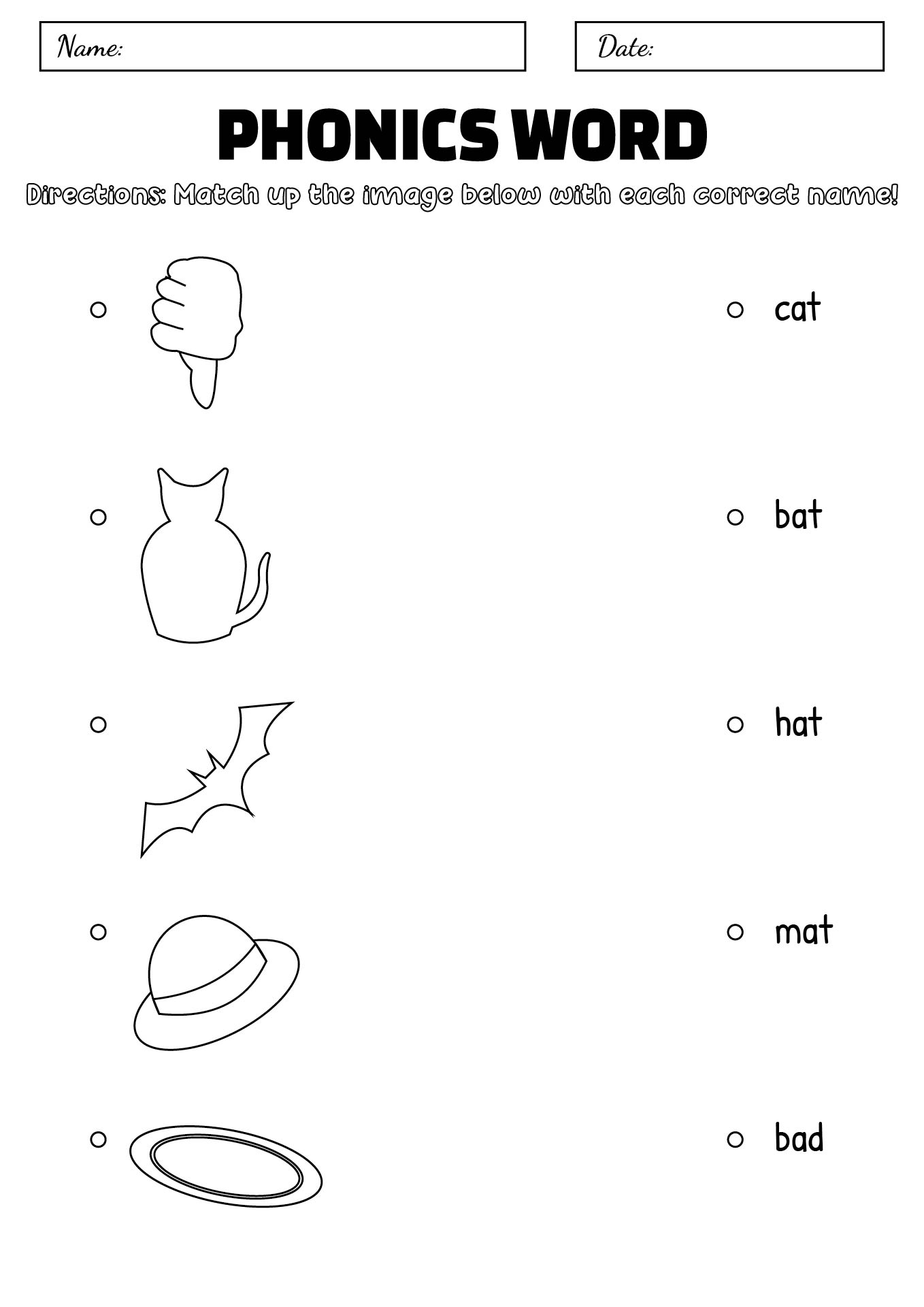 Phonics Word Family Printable
