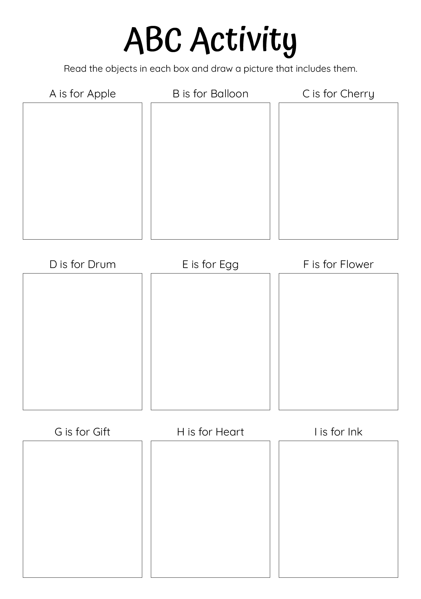 Preschool ABC Learning Sheets