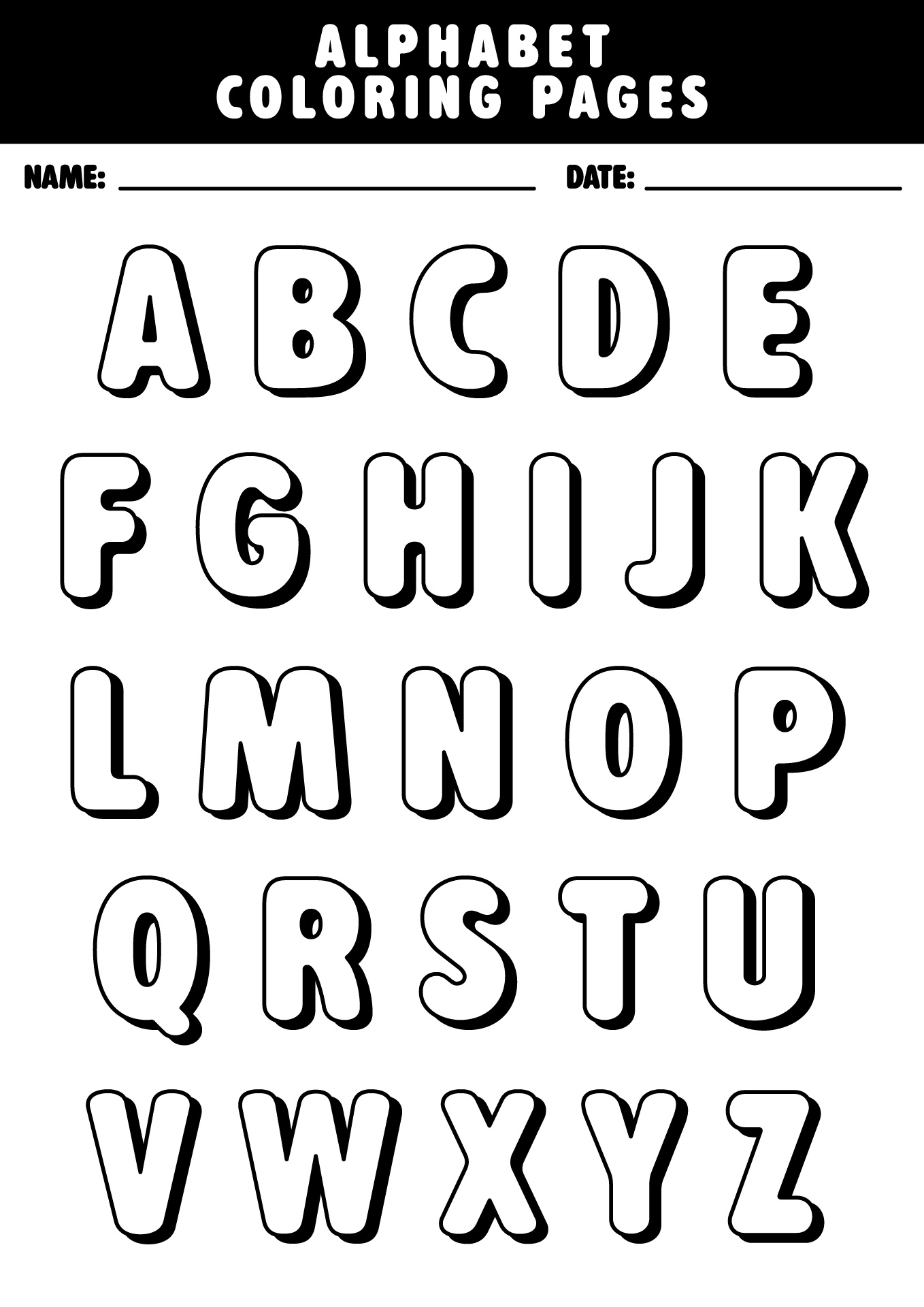 Preschool ABC Letters Coloring Pages