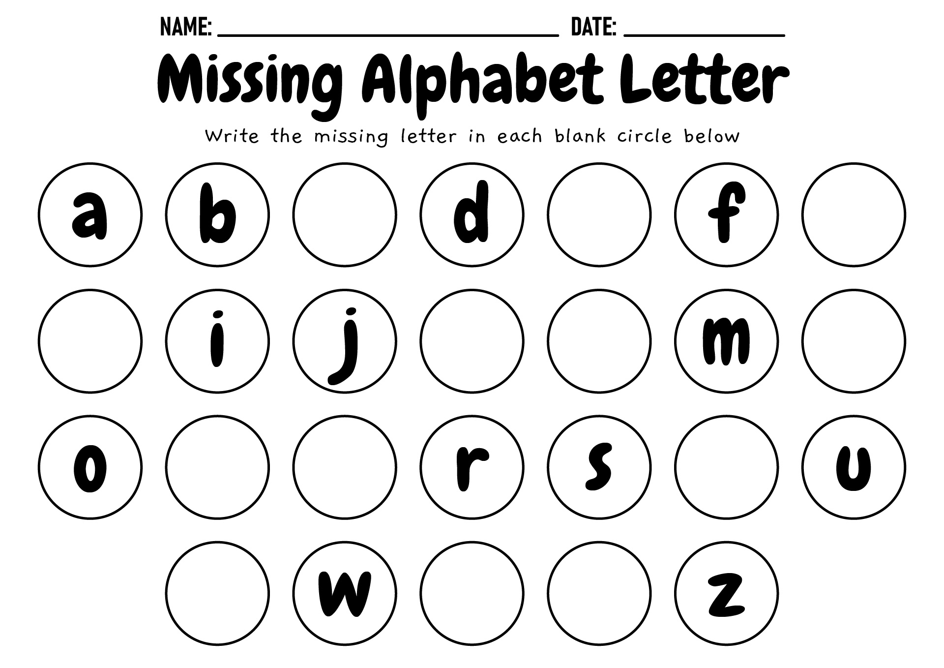 Preschool ABC Letters Worksheet
