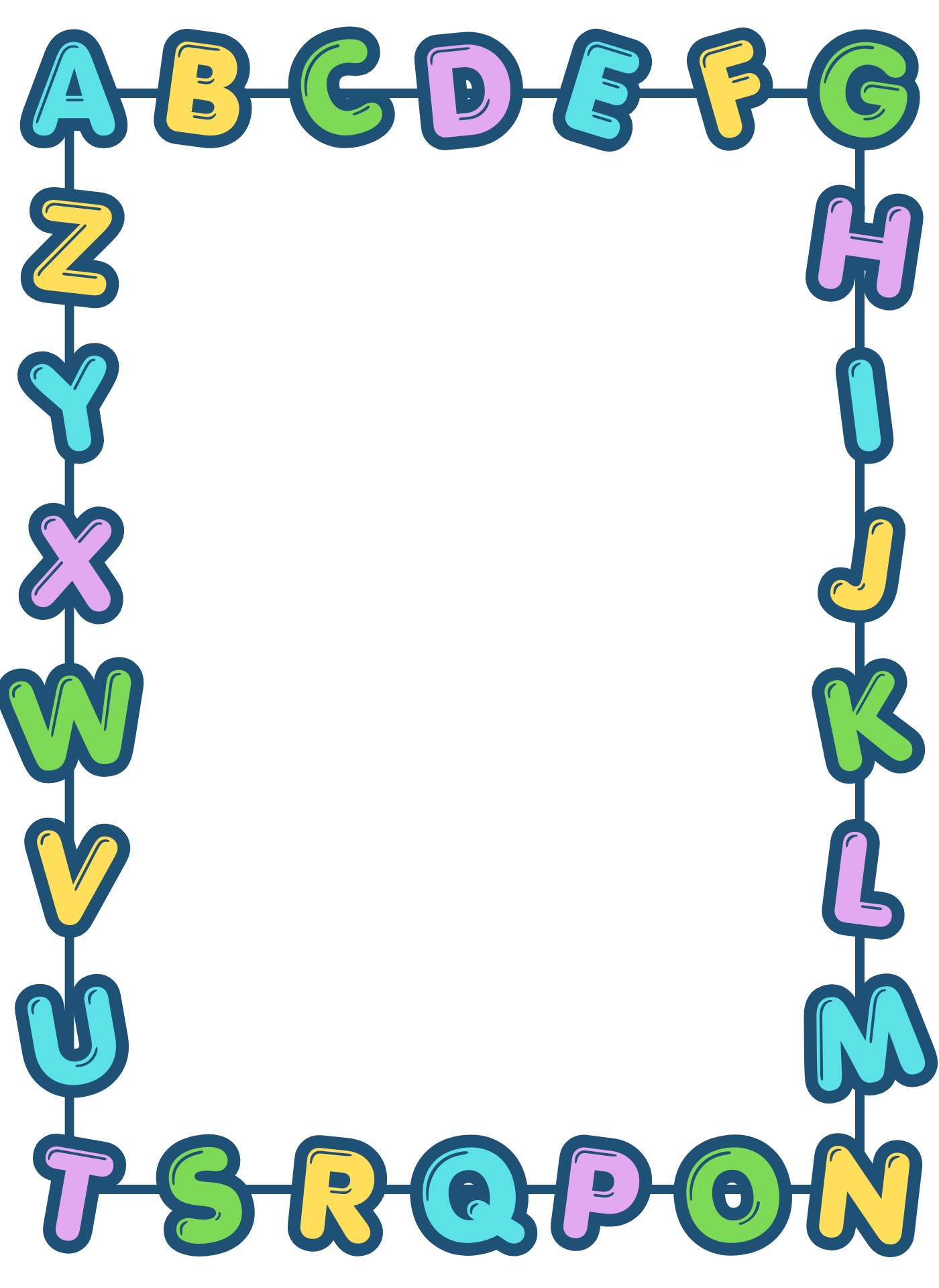 Preschool Alphabet Border Frame Printables Preschool Alphabet Border Frame Printables