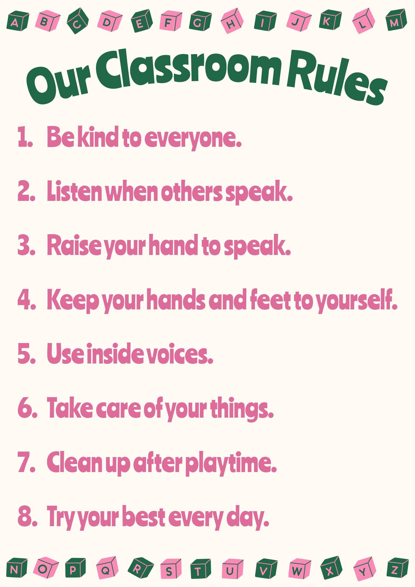 Preschool Behavior Rules Posters