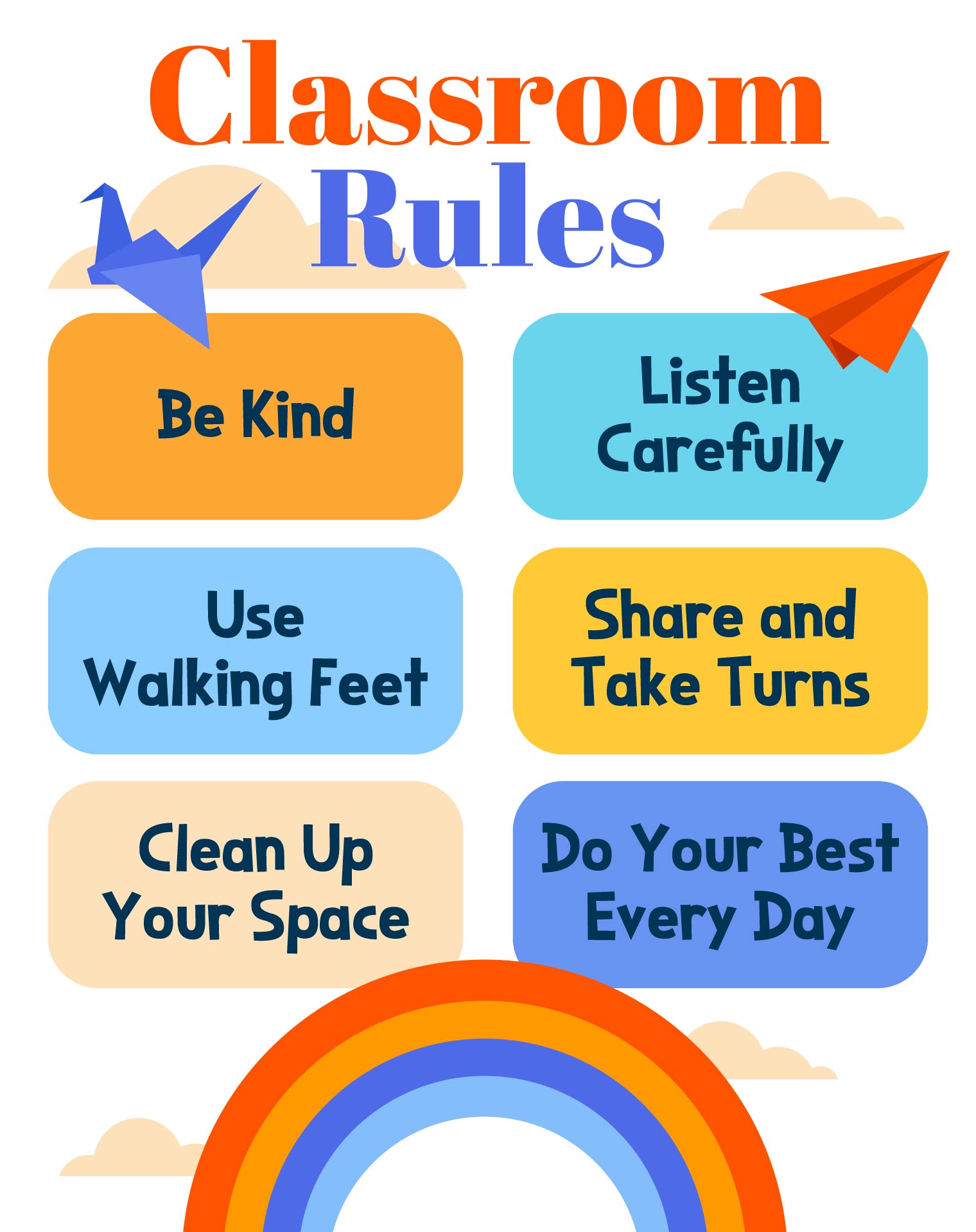 Preschool Classroom Rules Chart Printable
