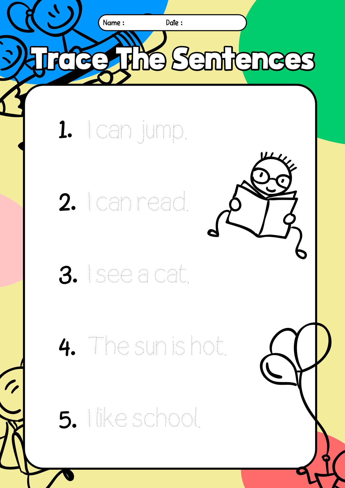 Preschool Daily Activity Sheets Printable