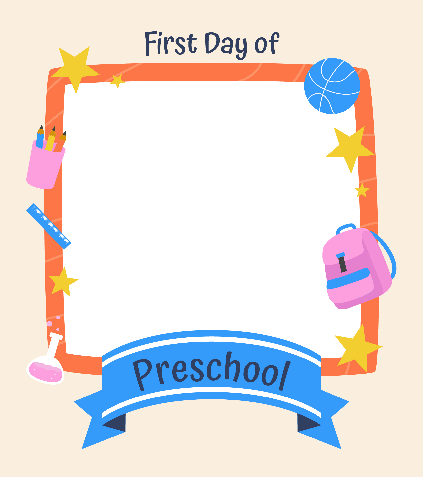 Preschool First Day Photo Board Printable Preschool First Day Photo Board Printable