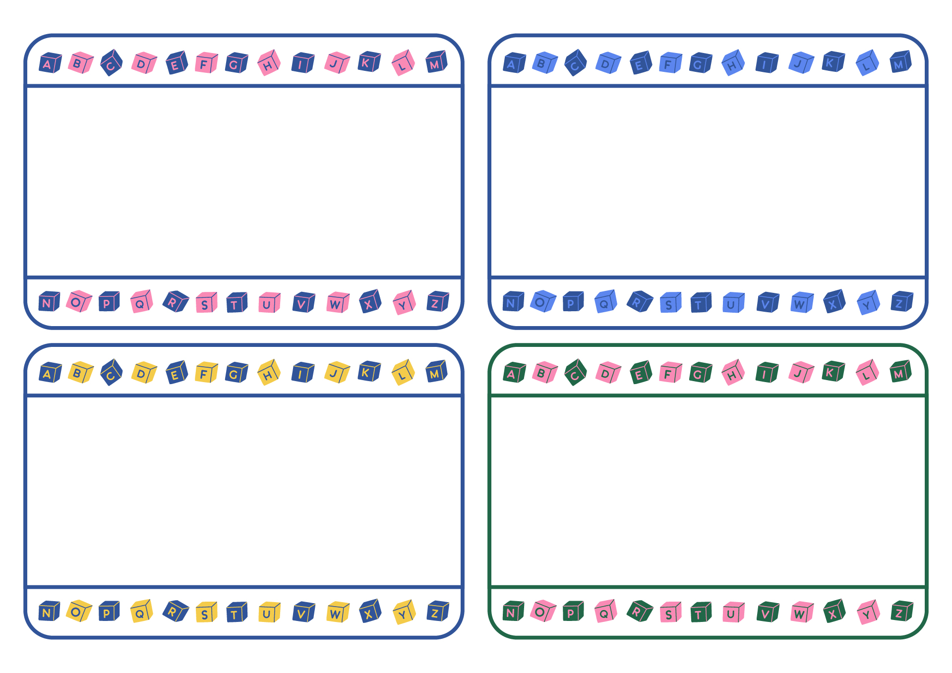 Preschool Name Tags with Alphabet Printable
