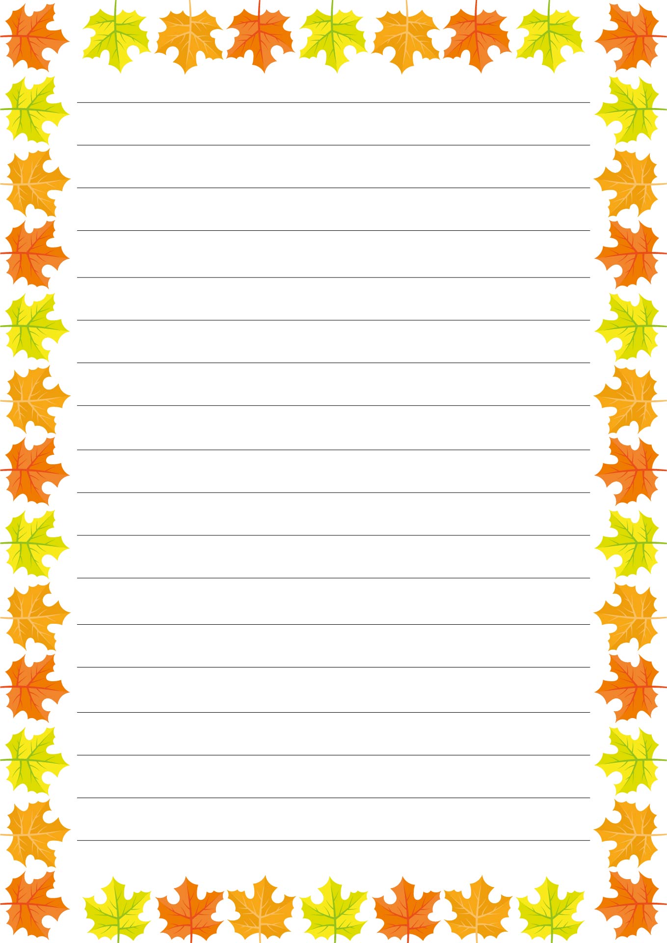 Printable Autumn Leaf Page Borders Printable Autumn Leaf Page Borders