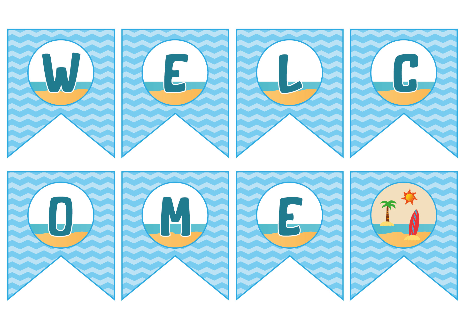 Printable Beach Theme Banners