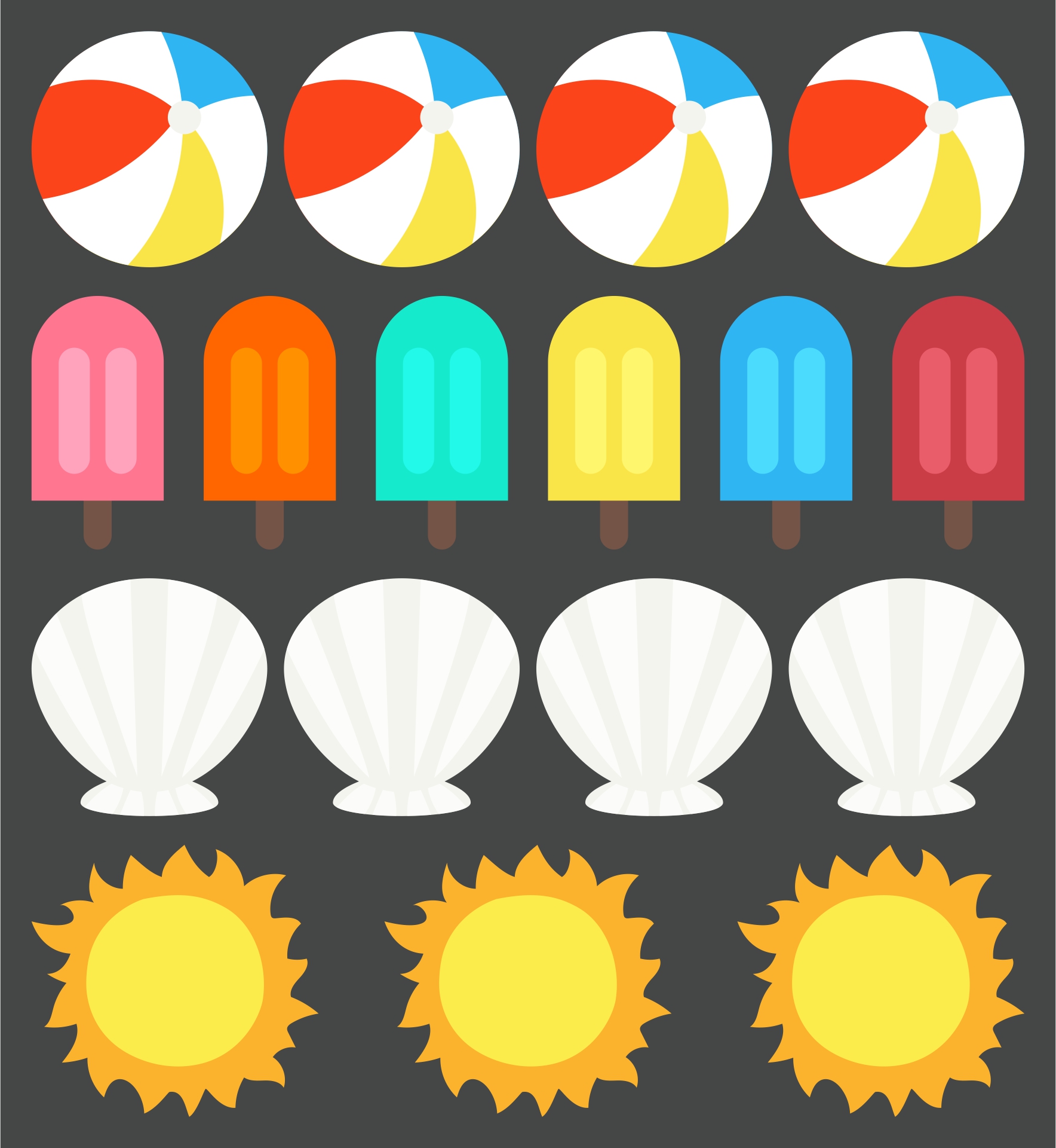 Printable Beach Theme Pennant Flags