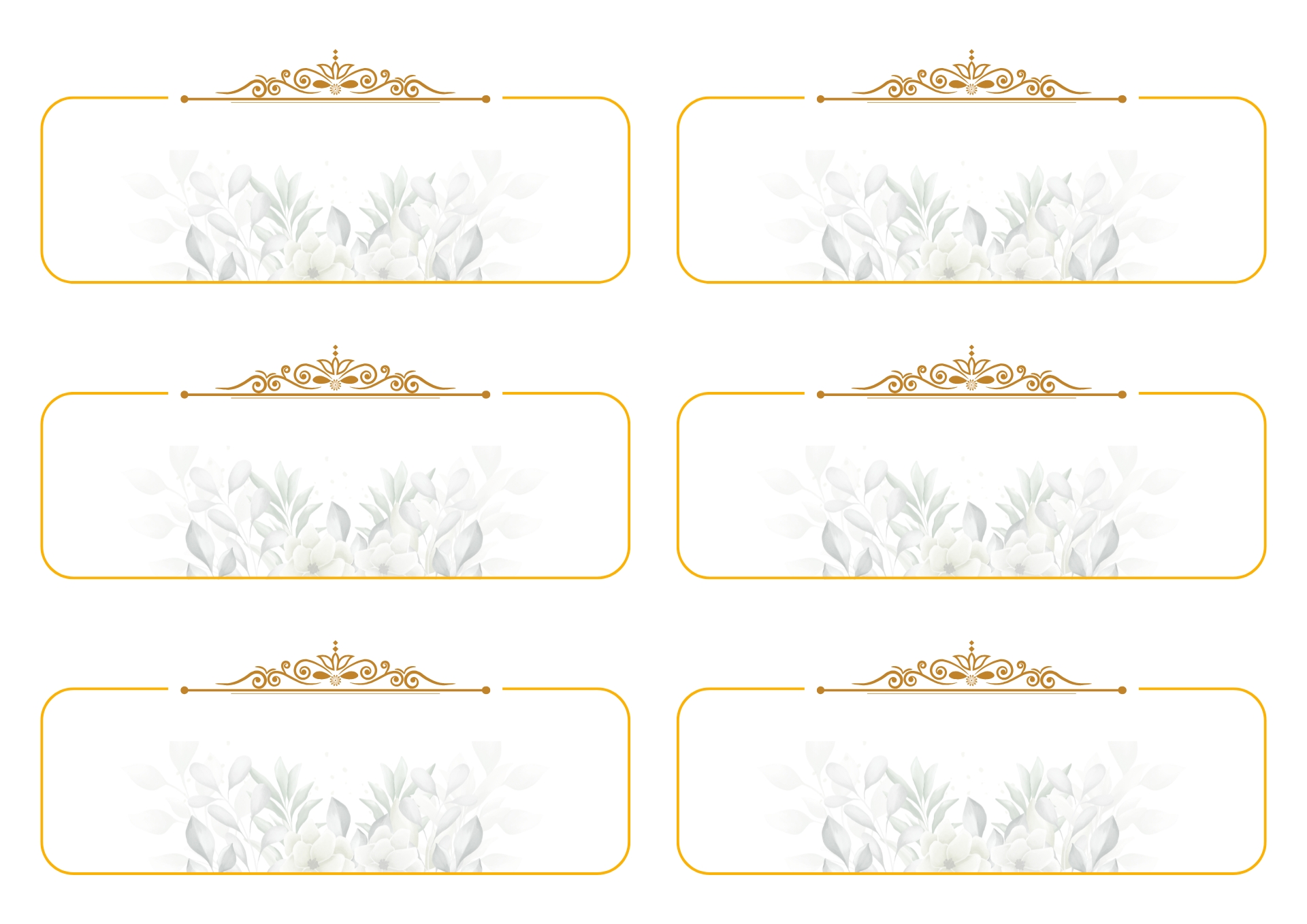 Printable Blank Wedding Name Tags