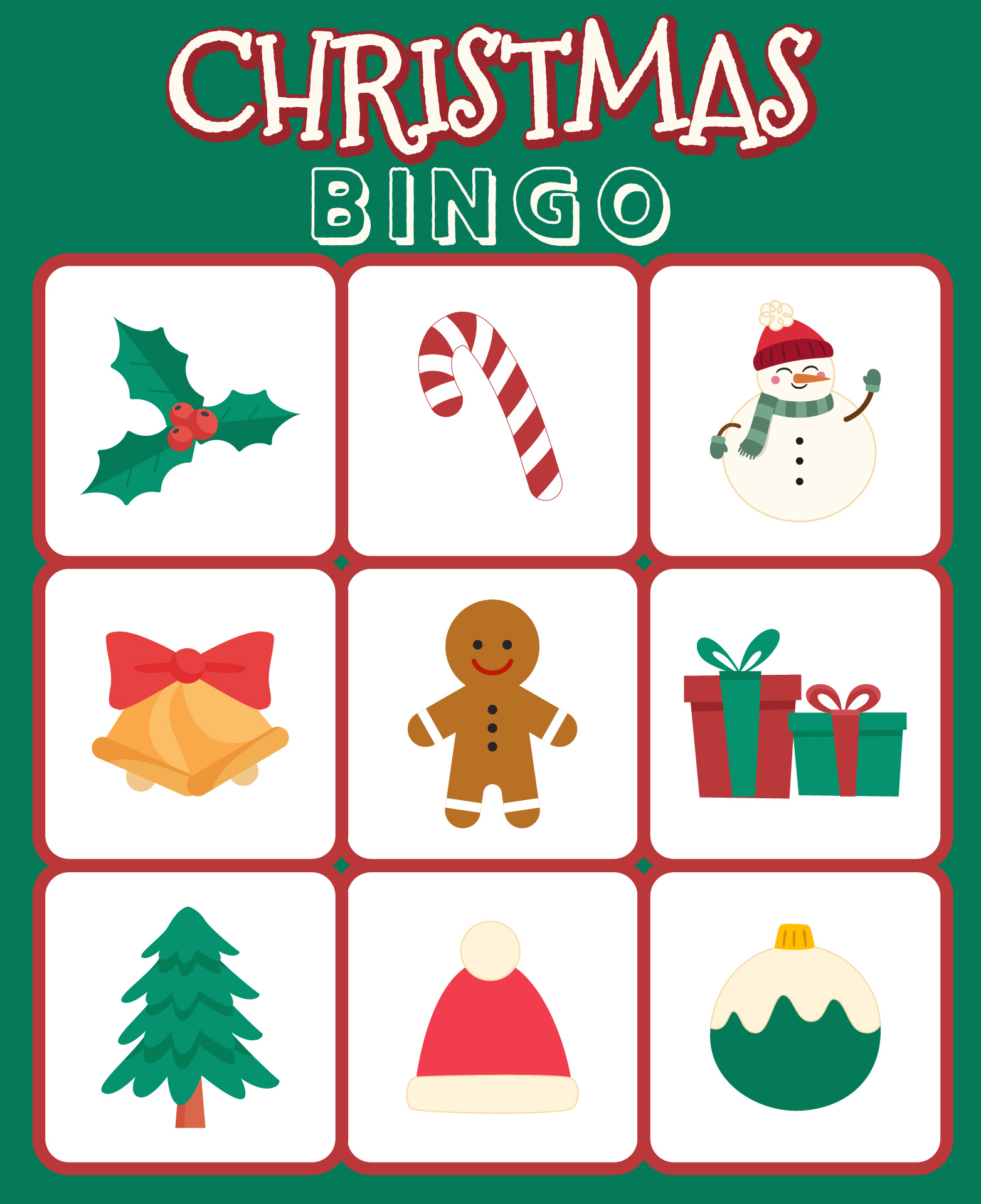 Printable Christmas Bingo Game Sets